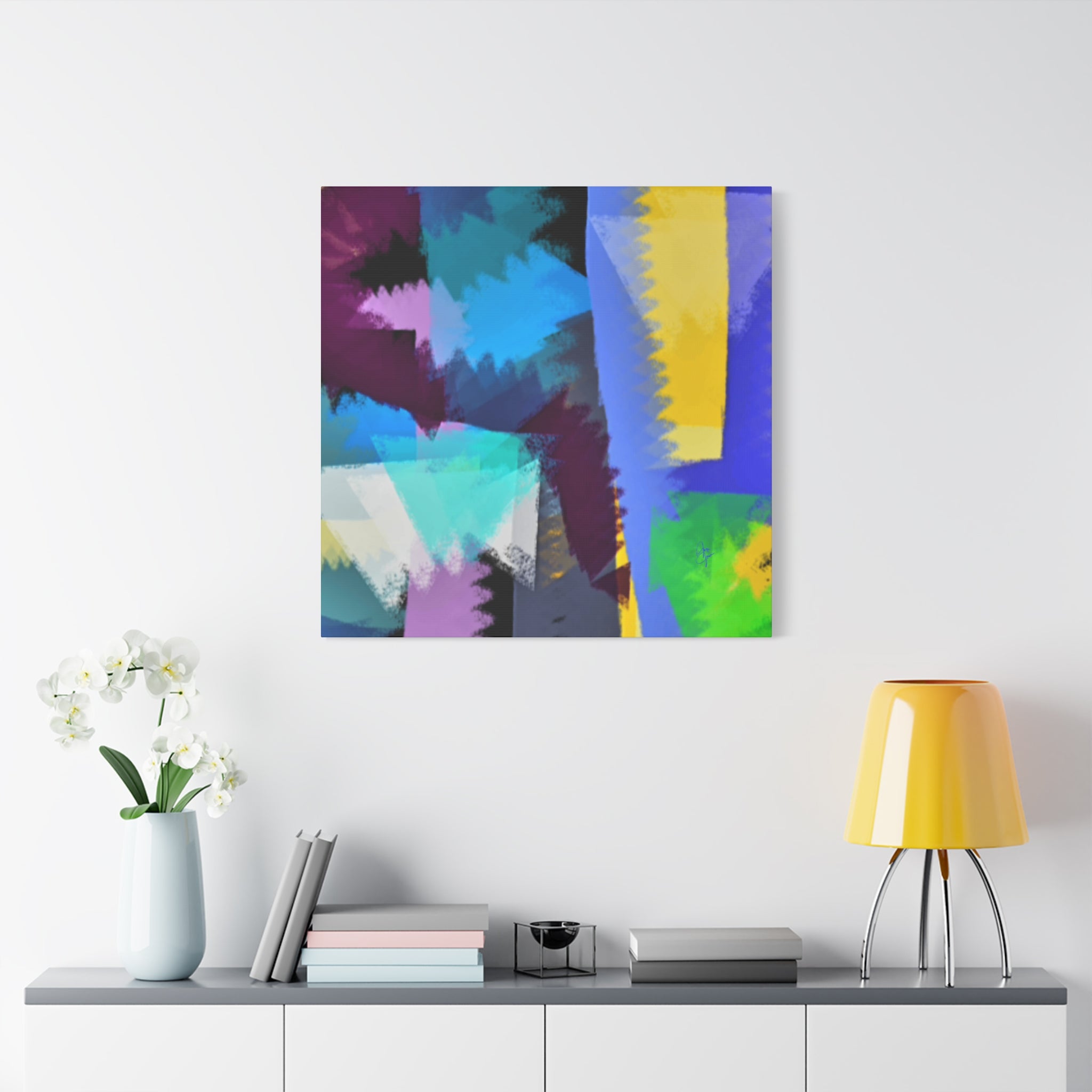 Abstract Color Burst Canvas Print — Vibrant Geometric Wall Art