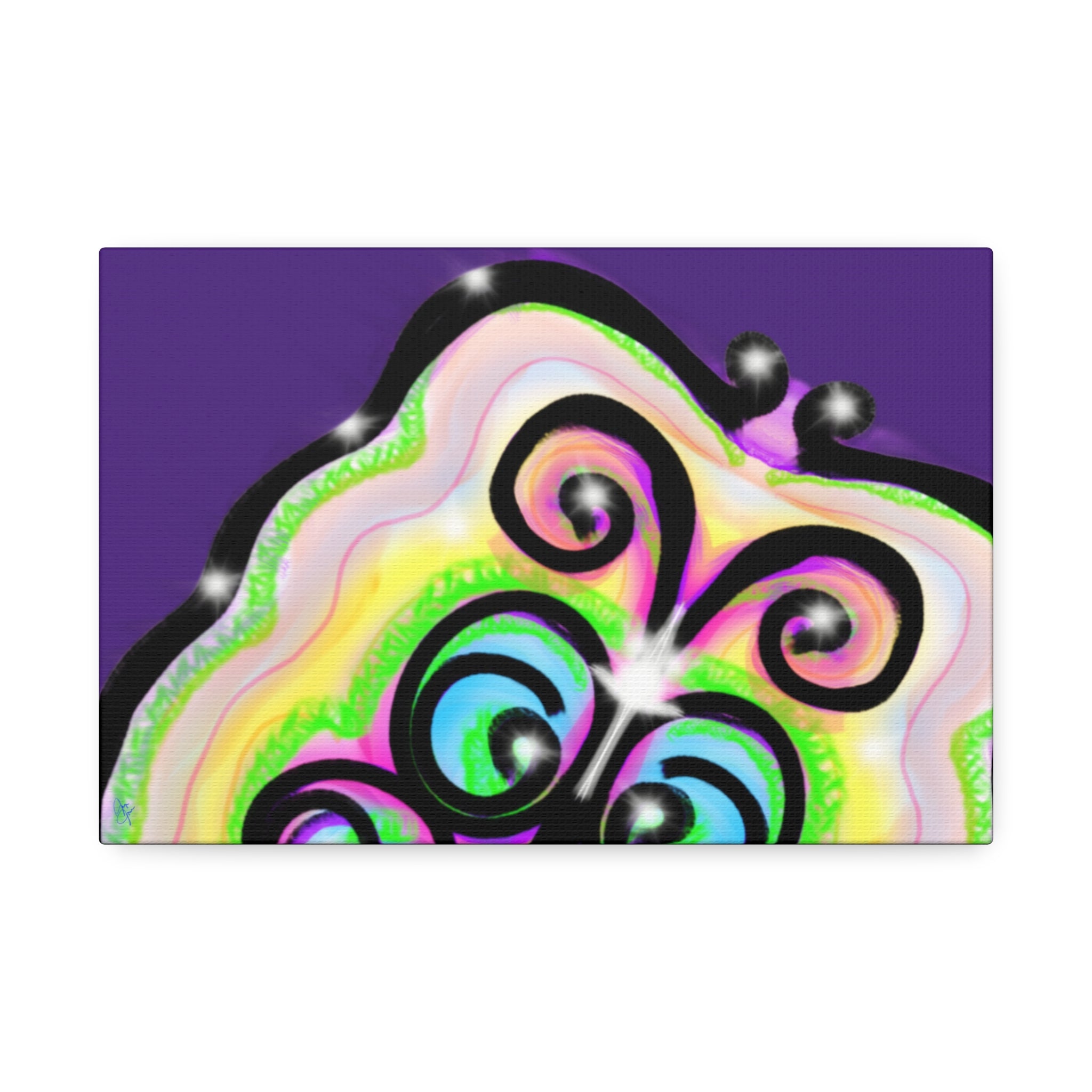Abstract Rainbow Butterfly Canvas Print — Colorful Pop Art Wall Decor (Stretched 1.5")