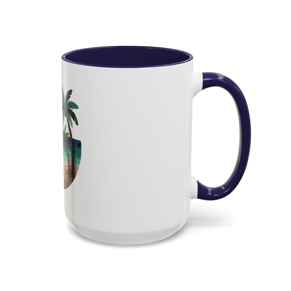 Sunset Beach Coffee Mug — Tropical Palm Ocean Sunrise Accent Mug (11/15oz)
