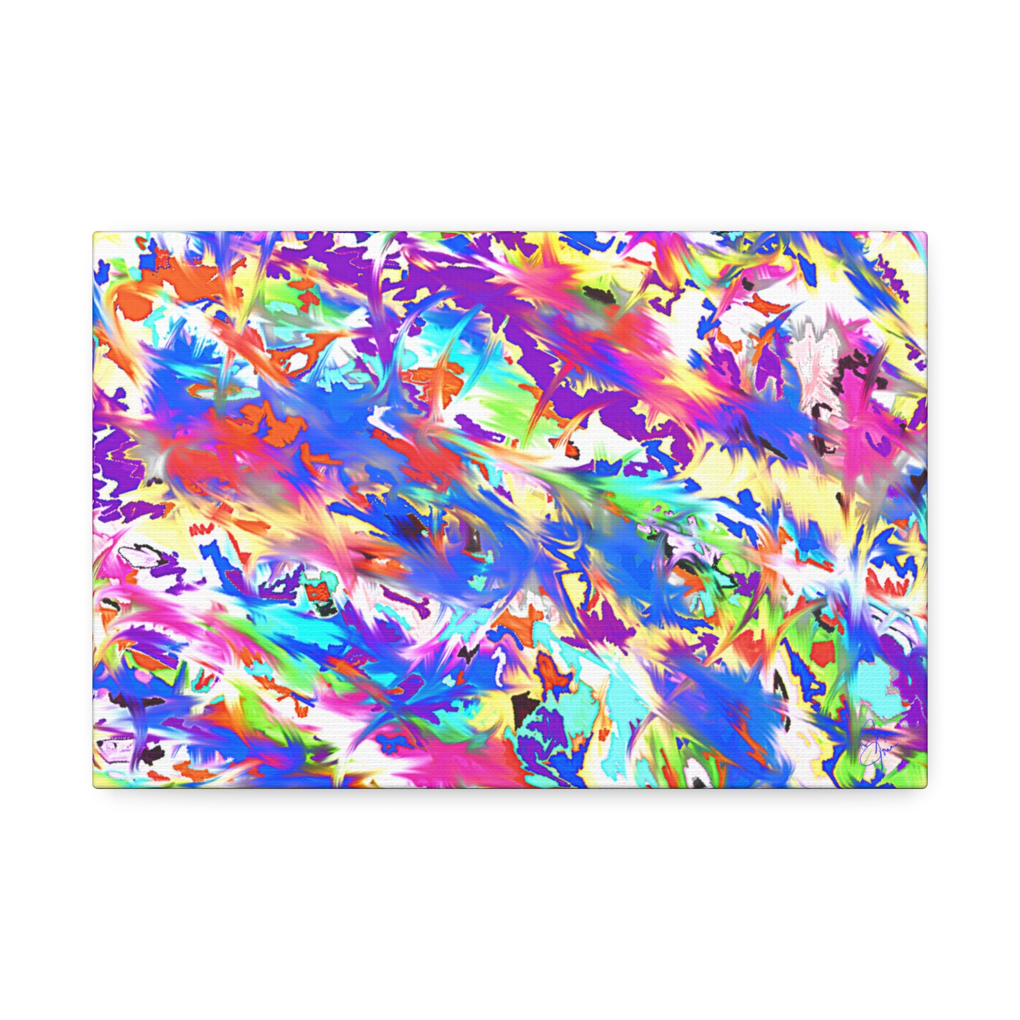 Abstract Rainbow Splash Canvas Print — Colorful Stretched Wall Art (1.5" Edge)