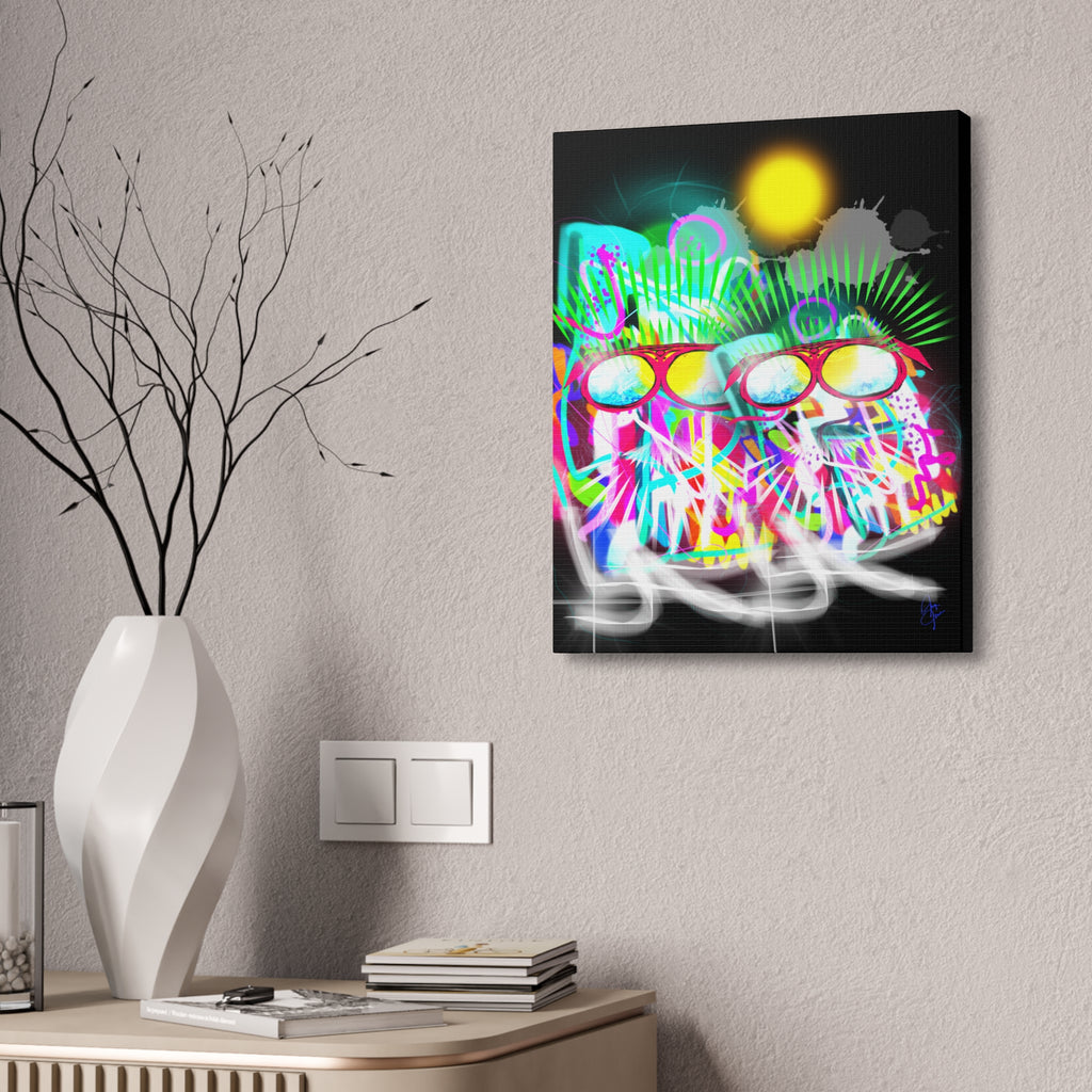 Neon Graffiti Beach Bumbs Canvas