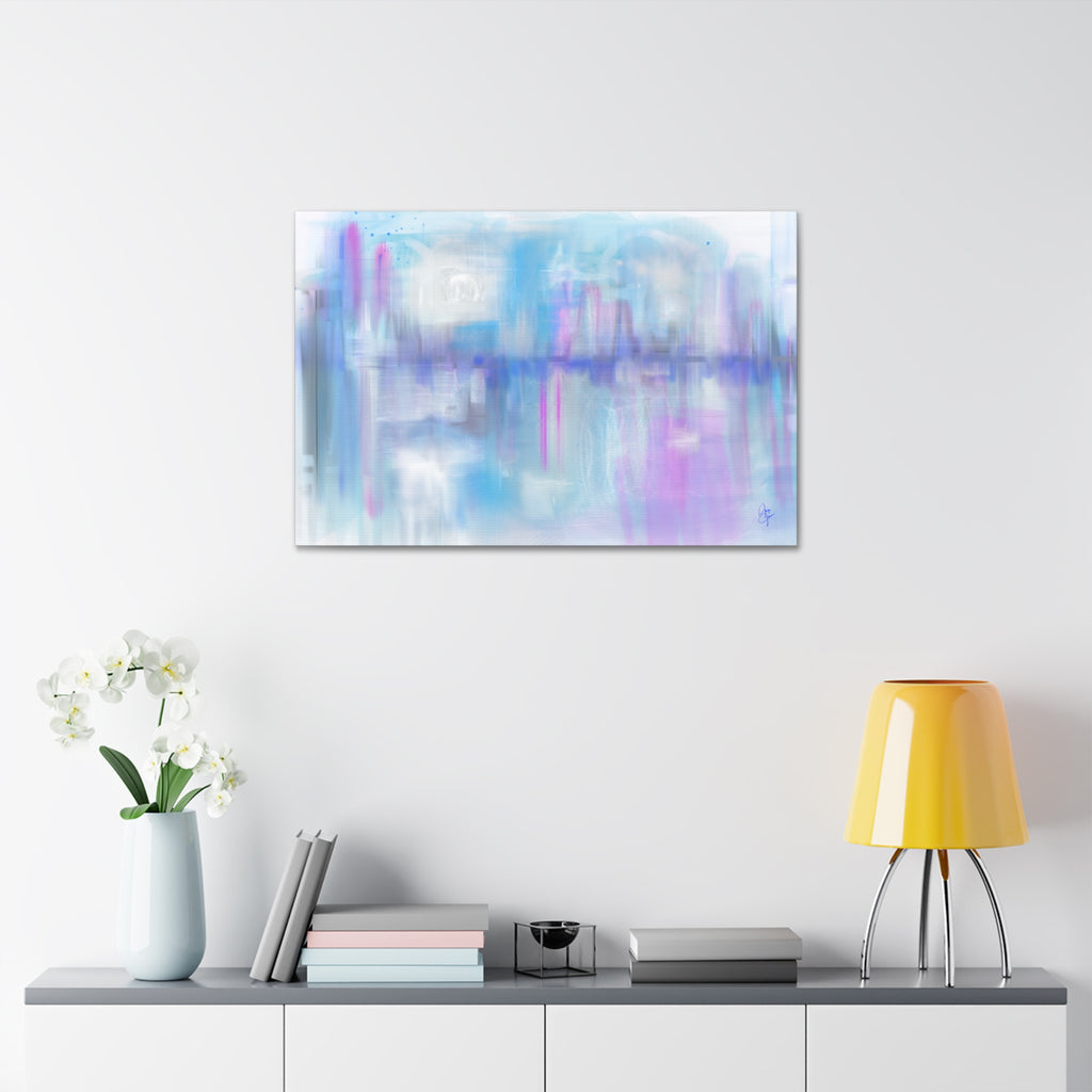 Abstract Pastel Cityscape Canvas Print — Stretched 1.5"