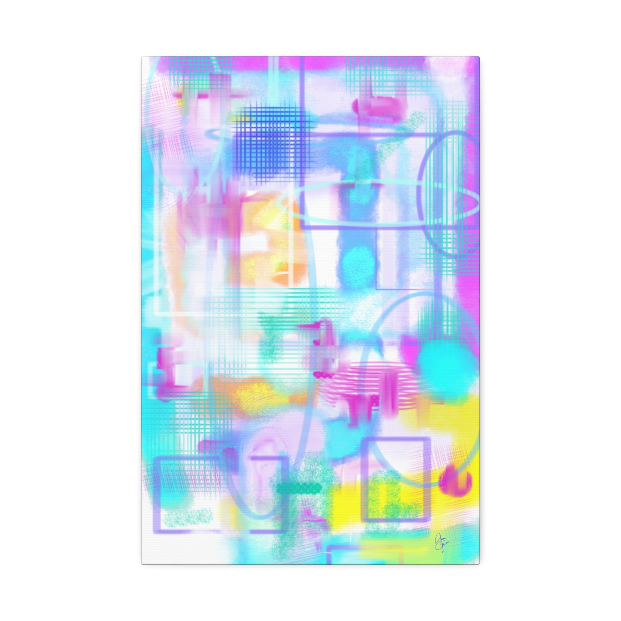 Abstract Pastel Canvas Print — Soft Watercolor Geometric Wall Art