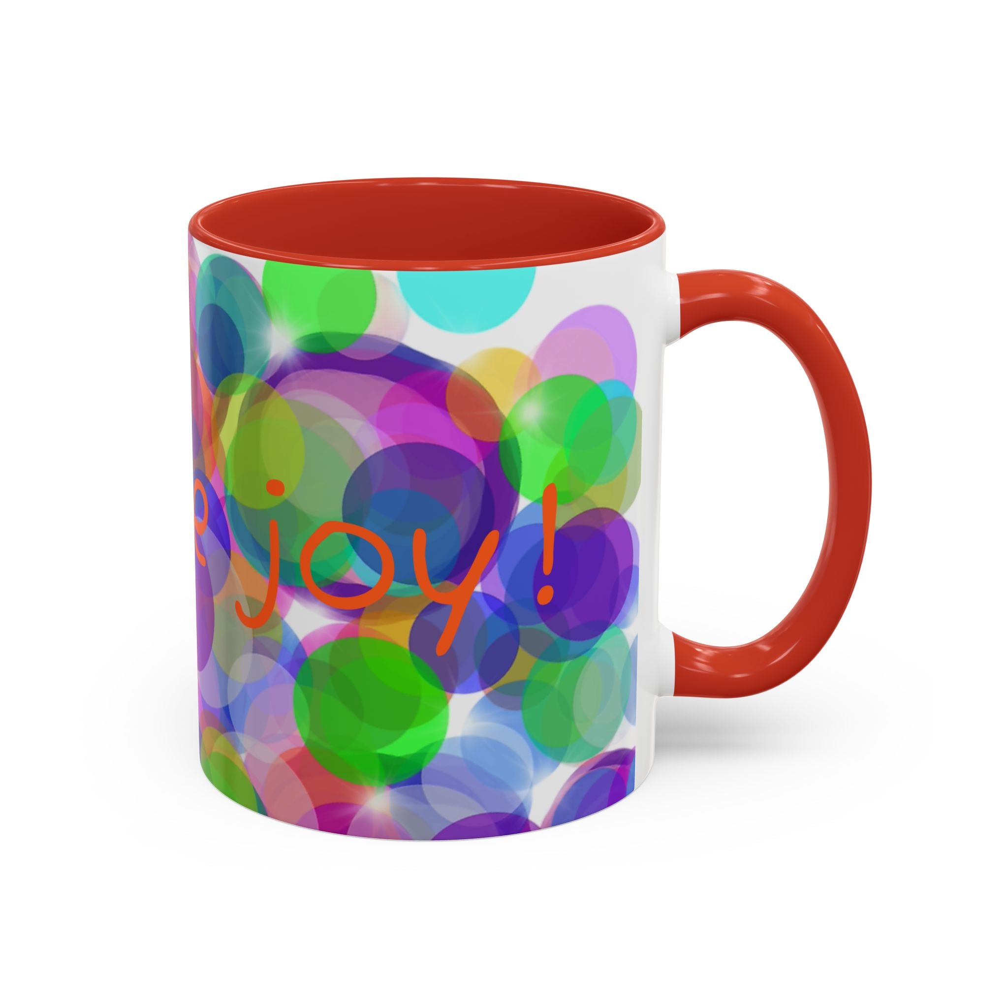 Colorful Bokeh "Choose Joy!" Accent Coffee Mug (11/15oz)