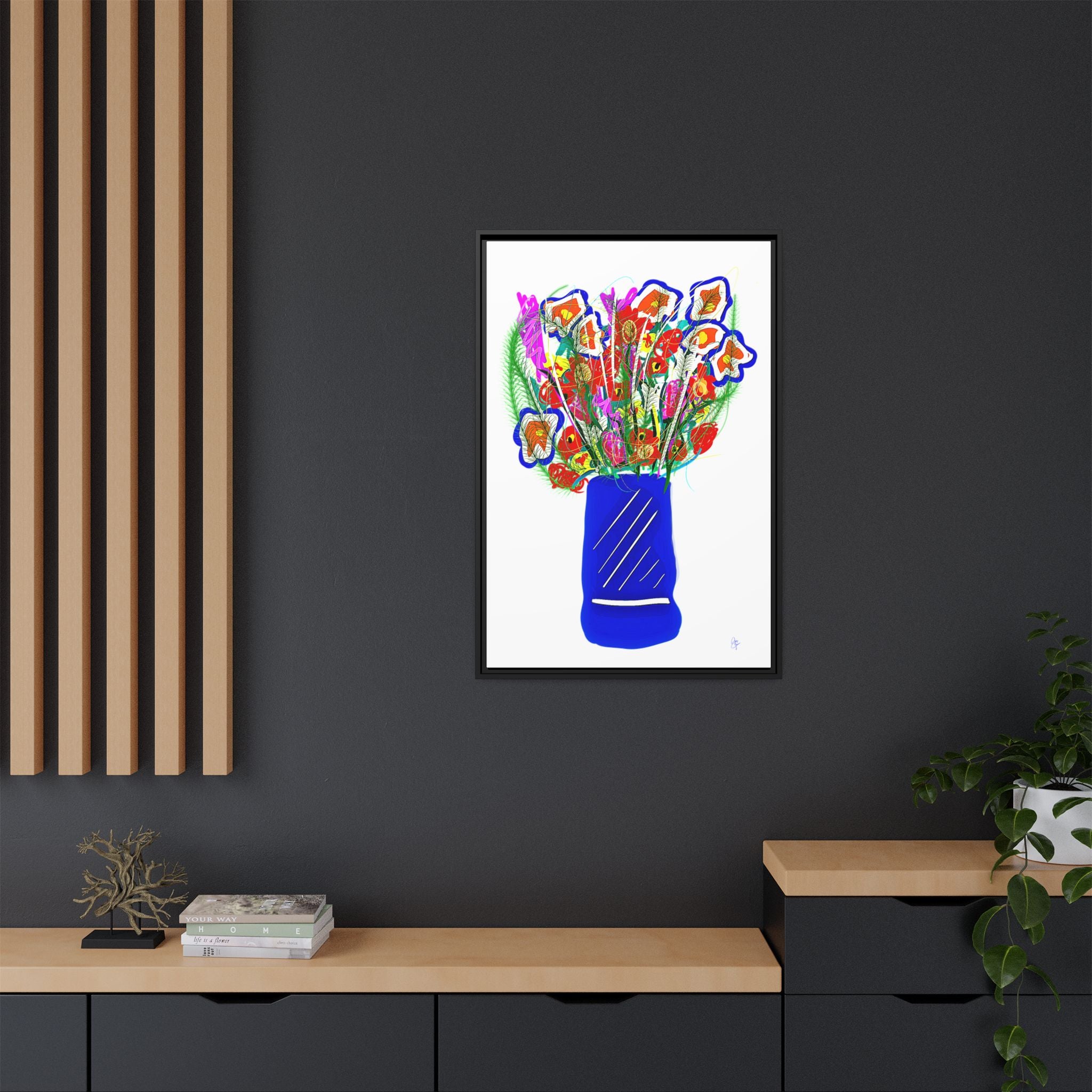 Floral Bouquet Matte Canvas Print — Framed Wall Art