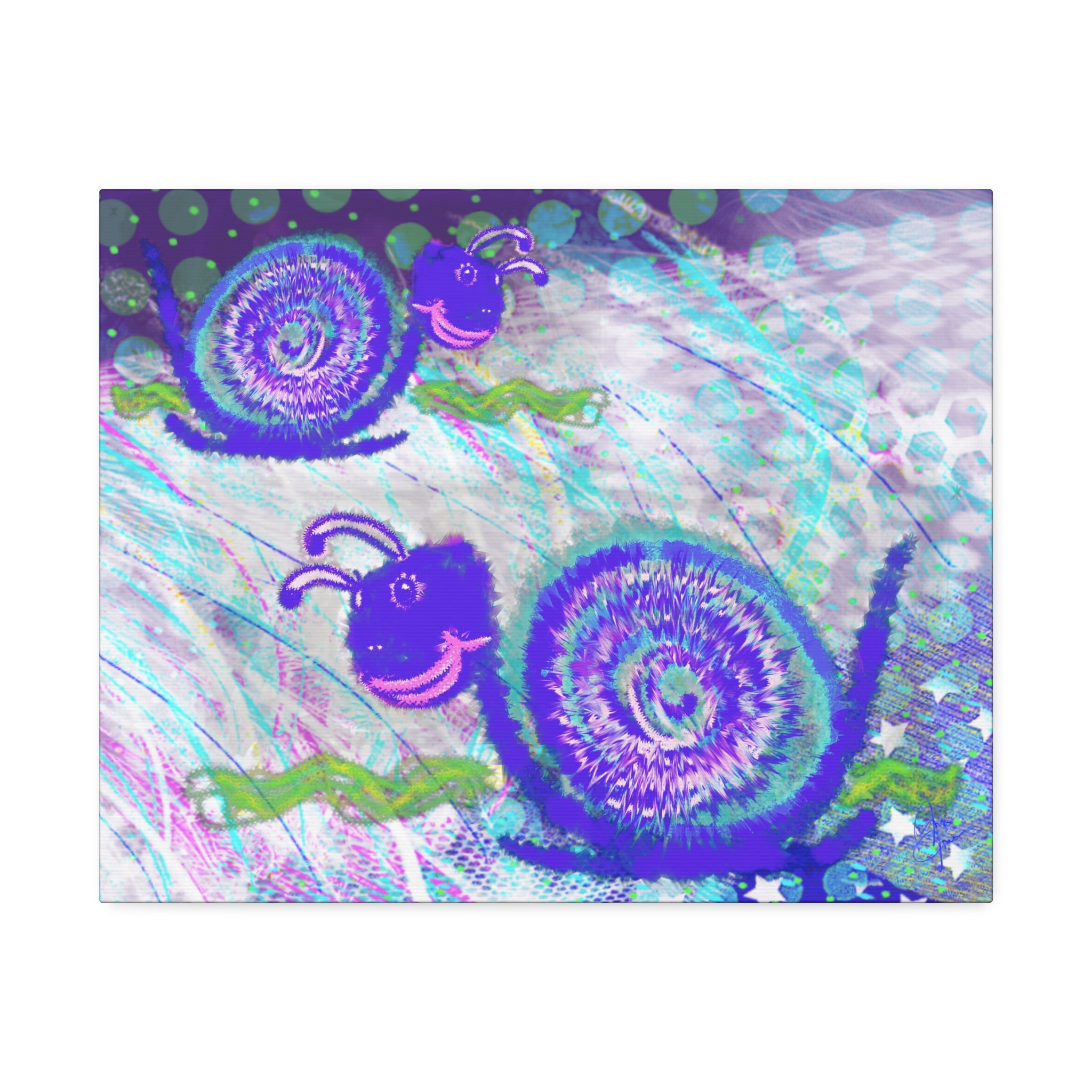 Cute Snail Nursery Wall Art Canvas – Stretched 1.5"