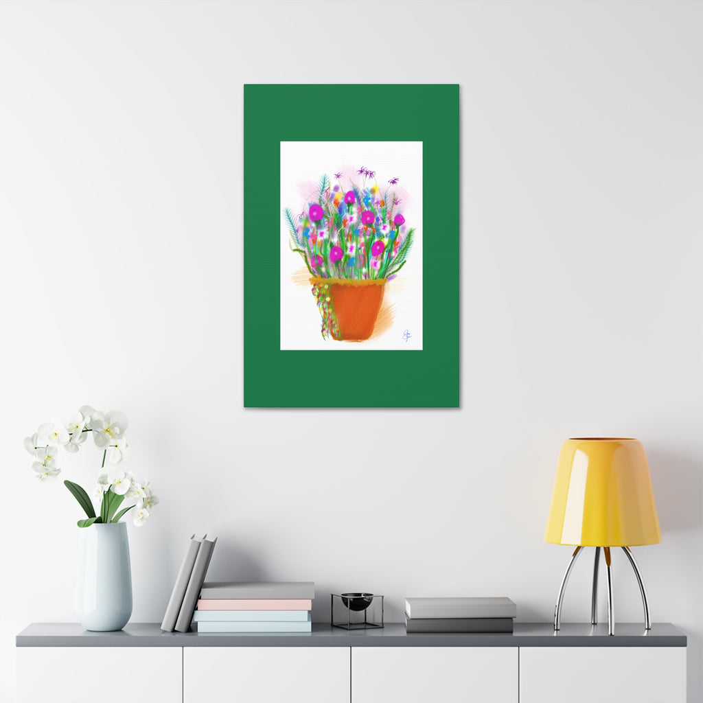 Flowers Brighten Your Day.  Stretched Canvas Wall Art — 1.5" Depth