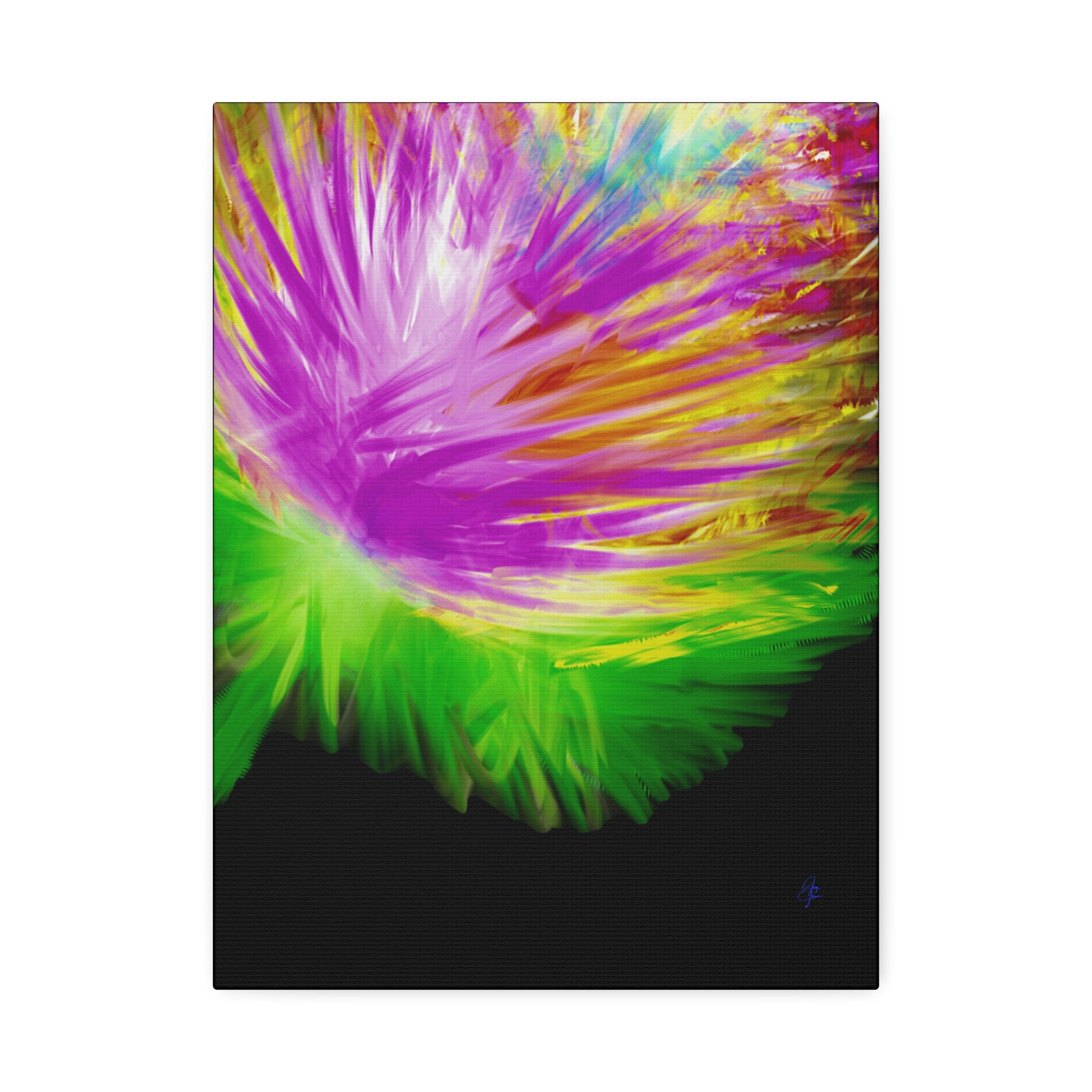 Vibrant Abstract Feather Canvas — Colorful Modern Wall Art (1.5" Stretched)
