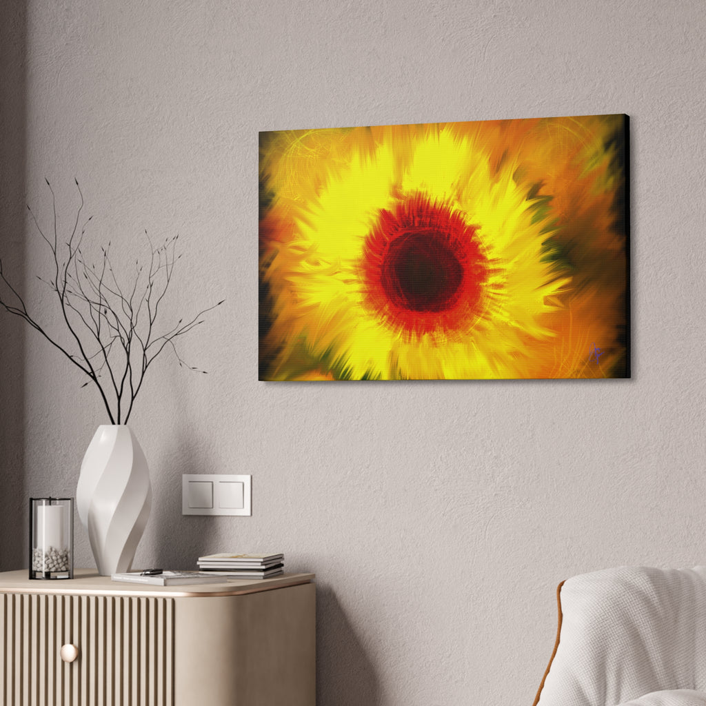 Sunflower Canvas Print – Bright Yellow Floral Wall Art (Stretched 1.5")