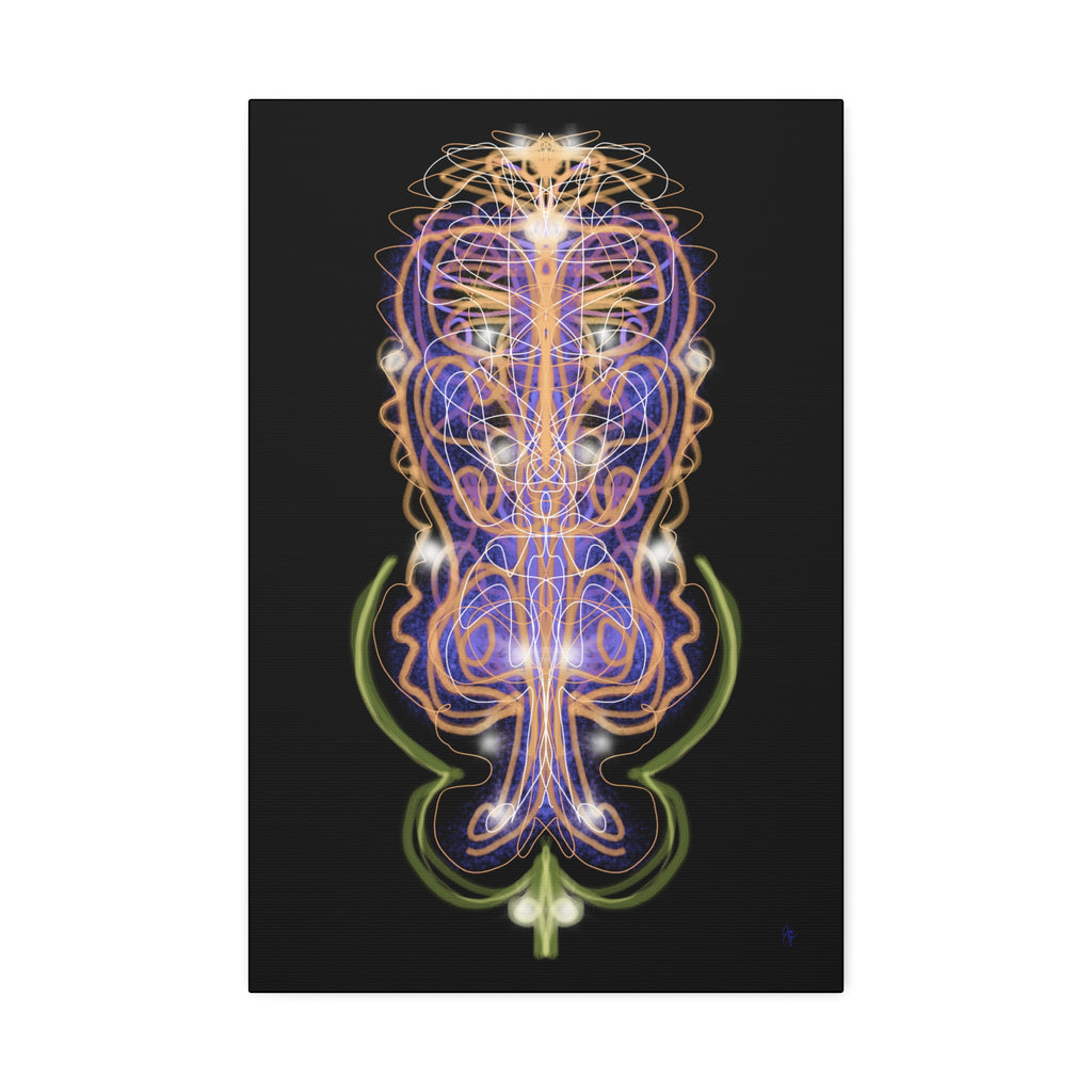 Mystic Symmetry Canvas — Abstract Spiritual Wall Art on Teal