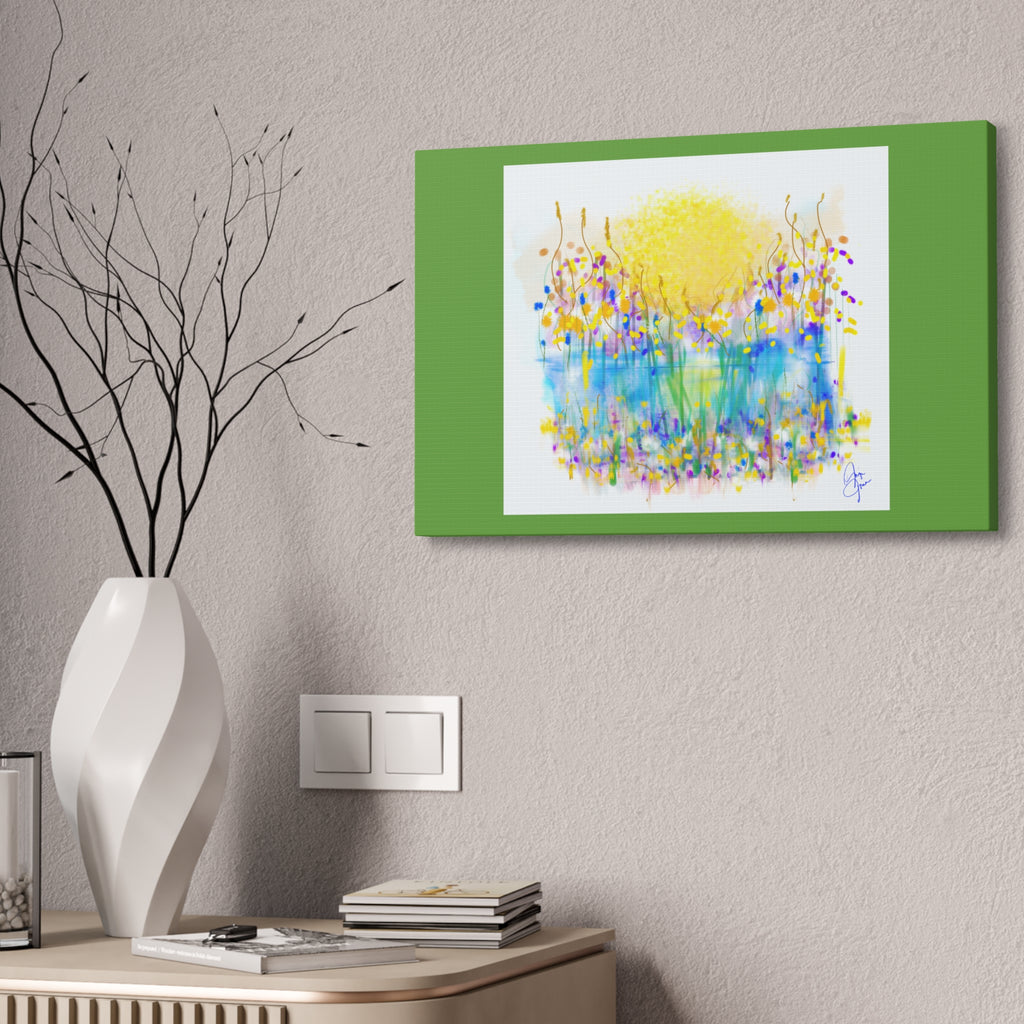 Sunburst Meadow Canvas Print — Vibrant Floral Wall Art