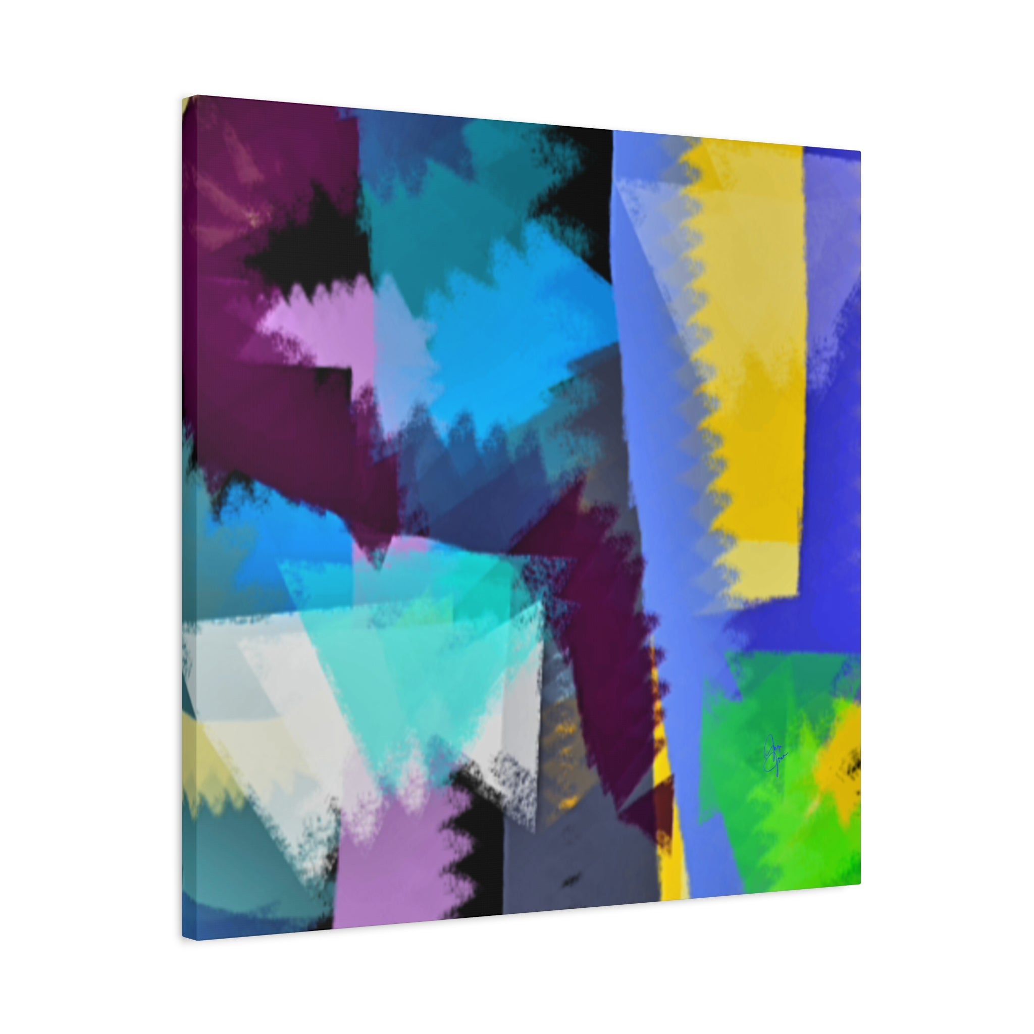 Abstract Color Burst Canvas Print — Vibrant Geometric Wall Art