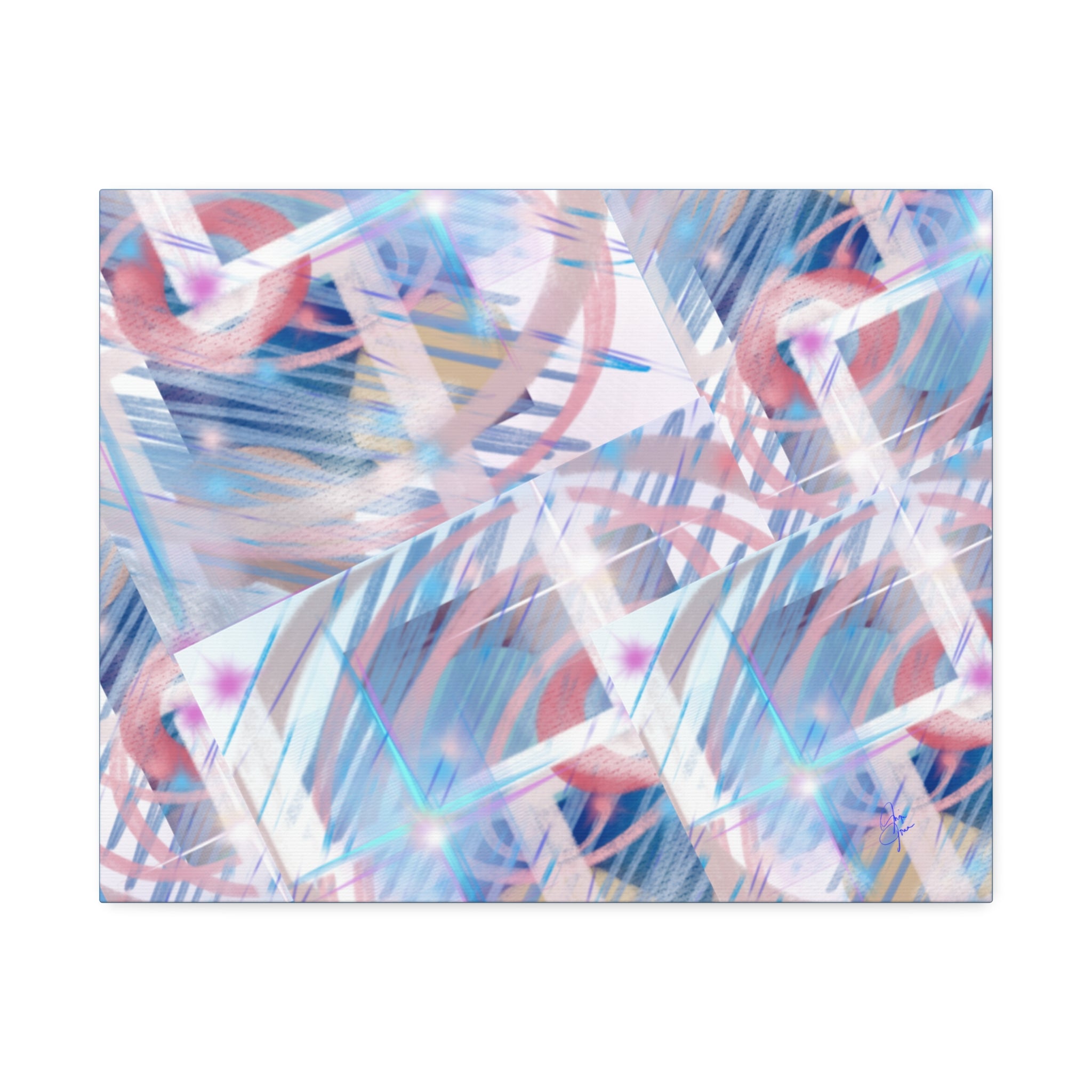 Abstract Pastel Flamingo Canvas Stretch 1.5" - Modern Tropical Wall Art