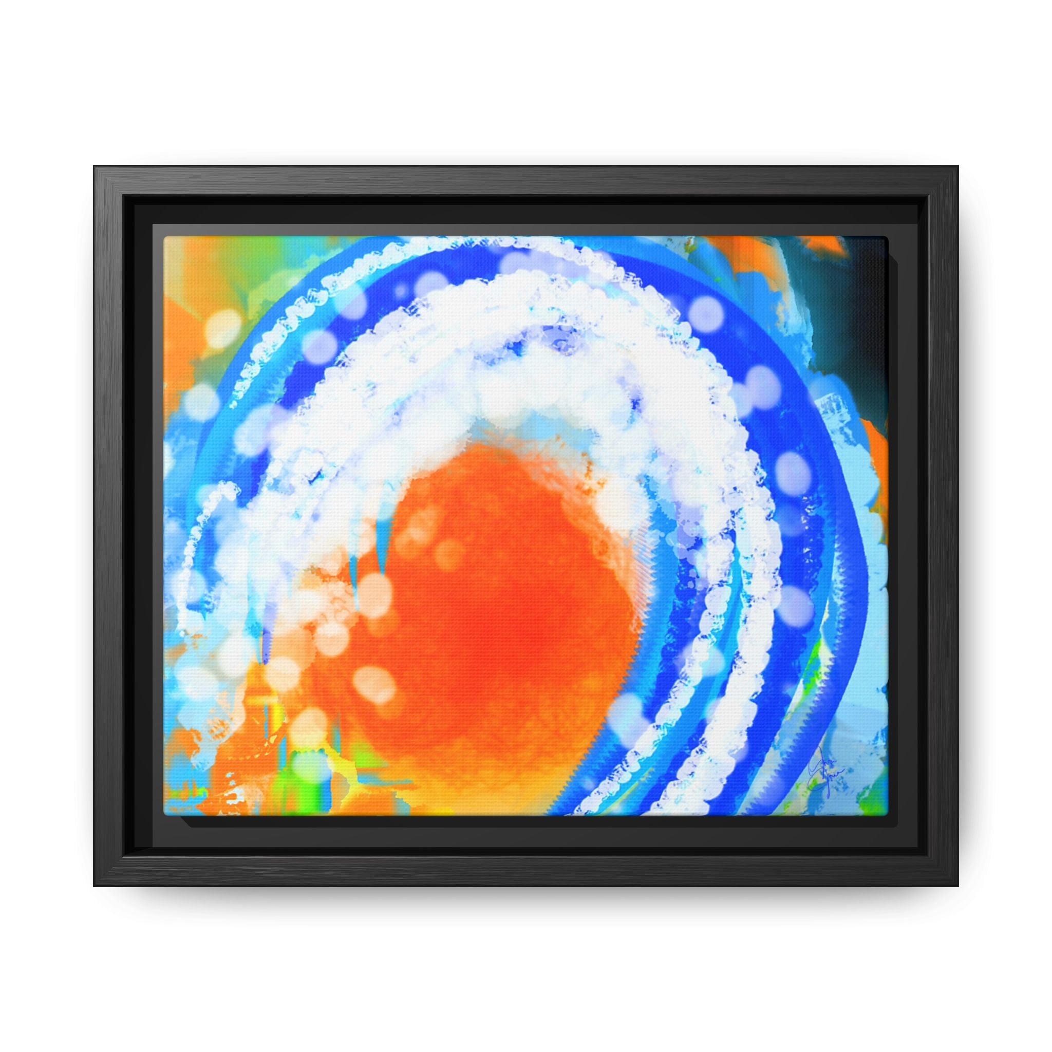 Abstract Ocean Wave Matte Canvas Print — Framed Multi‑Color Wall Art