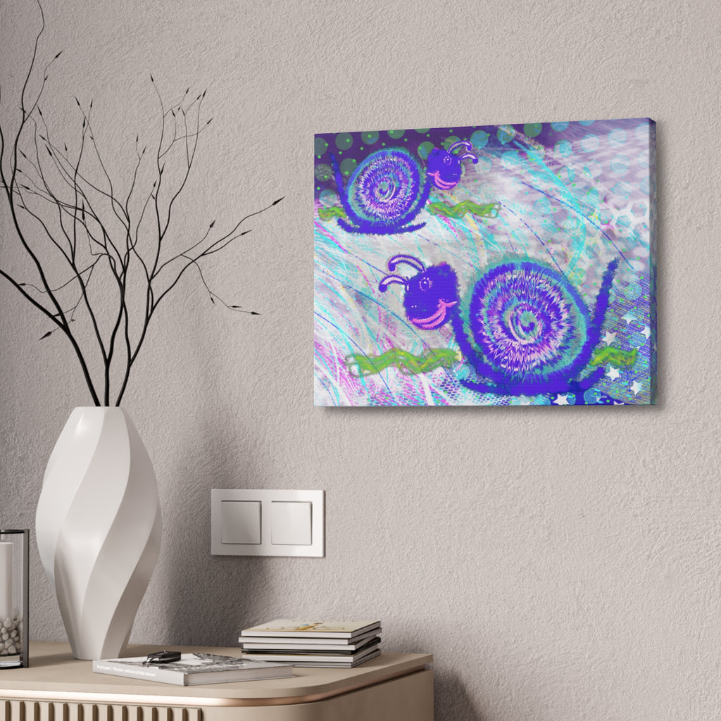 Cute Snail Nursery Wall Art Canvas – Stretched 1.5"