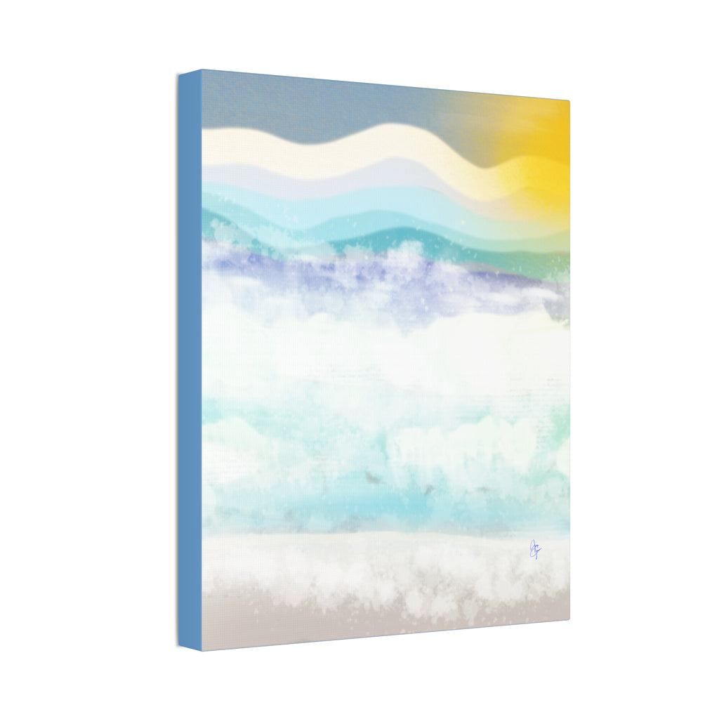 Serene Coastal Watercolor Canvas Print — Stretched 1.5"