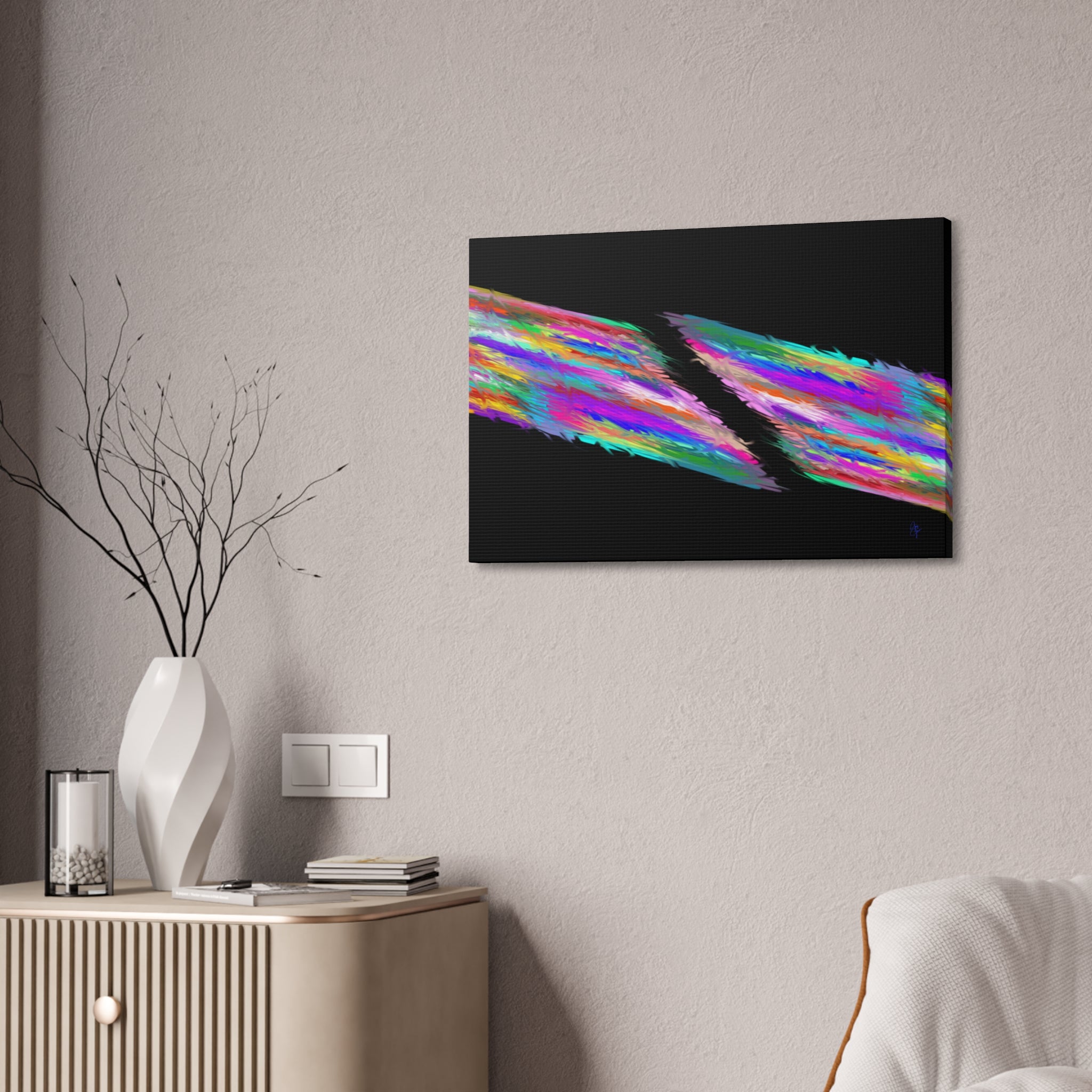 Abstract Rainbow Streak Canvas