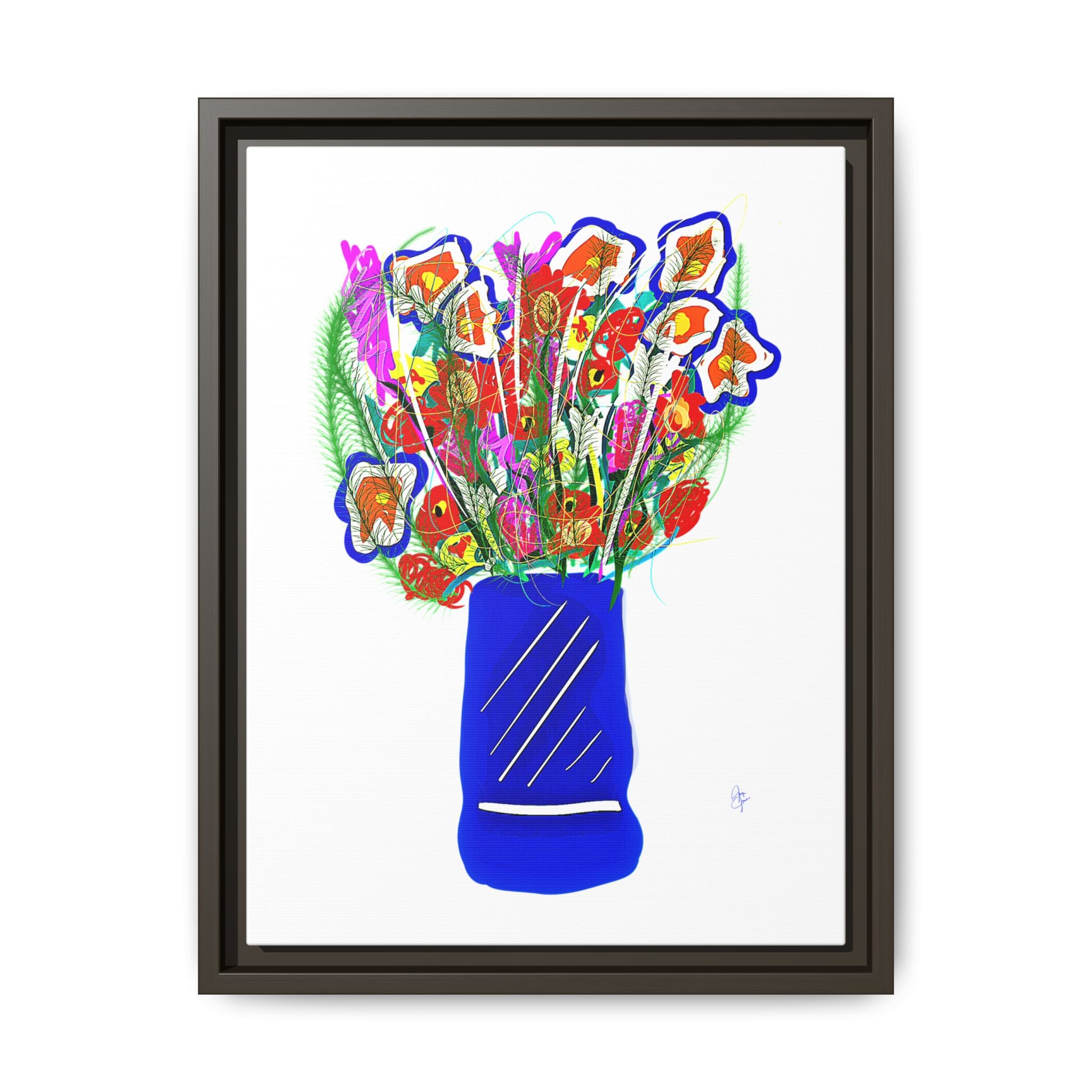 Floral Bouquet Matte Canvas Print — Framed Wall Art