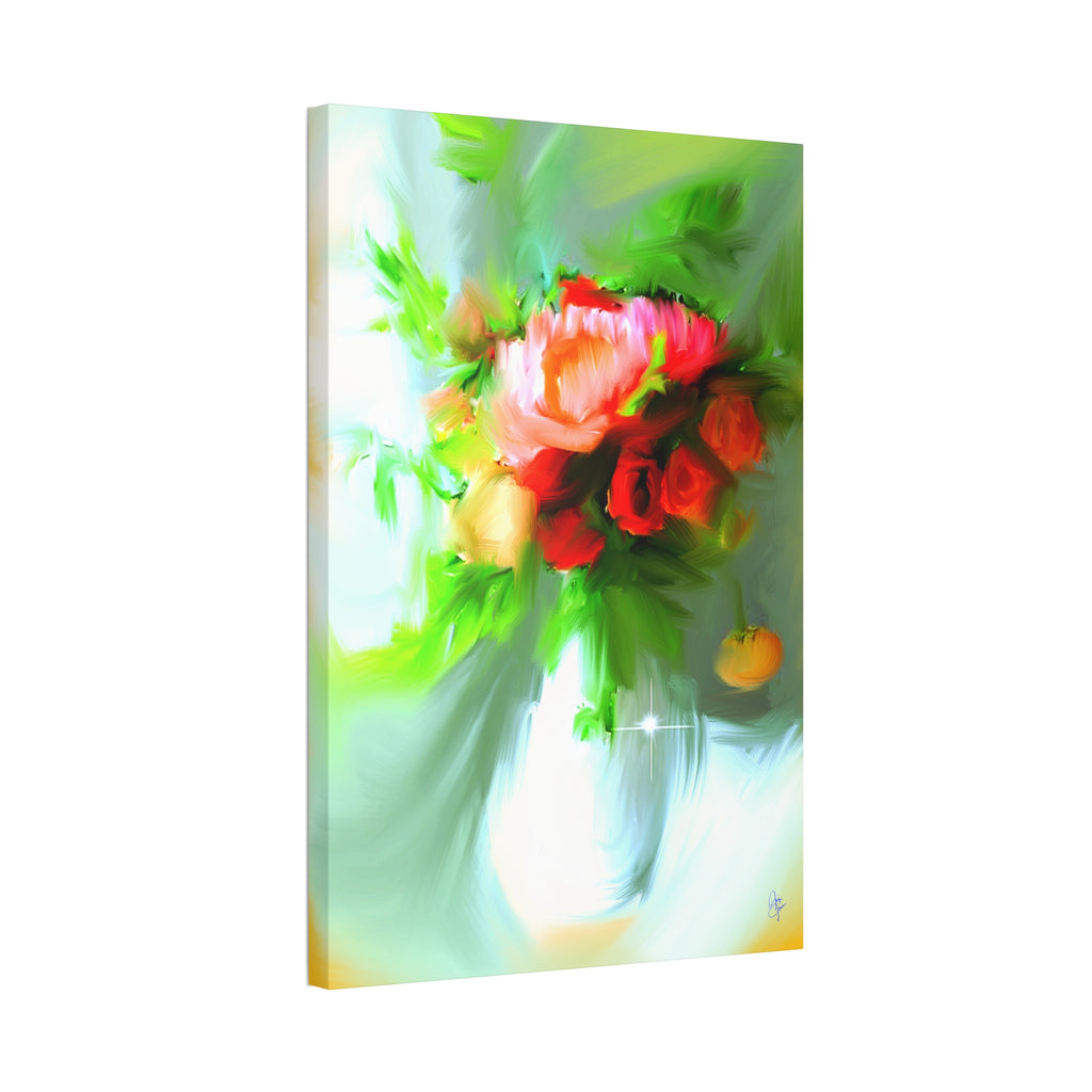 Vibrant Floral Bouquet Canvas Wall Art — Stretched 1.5"