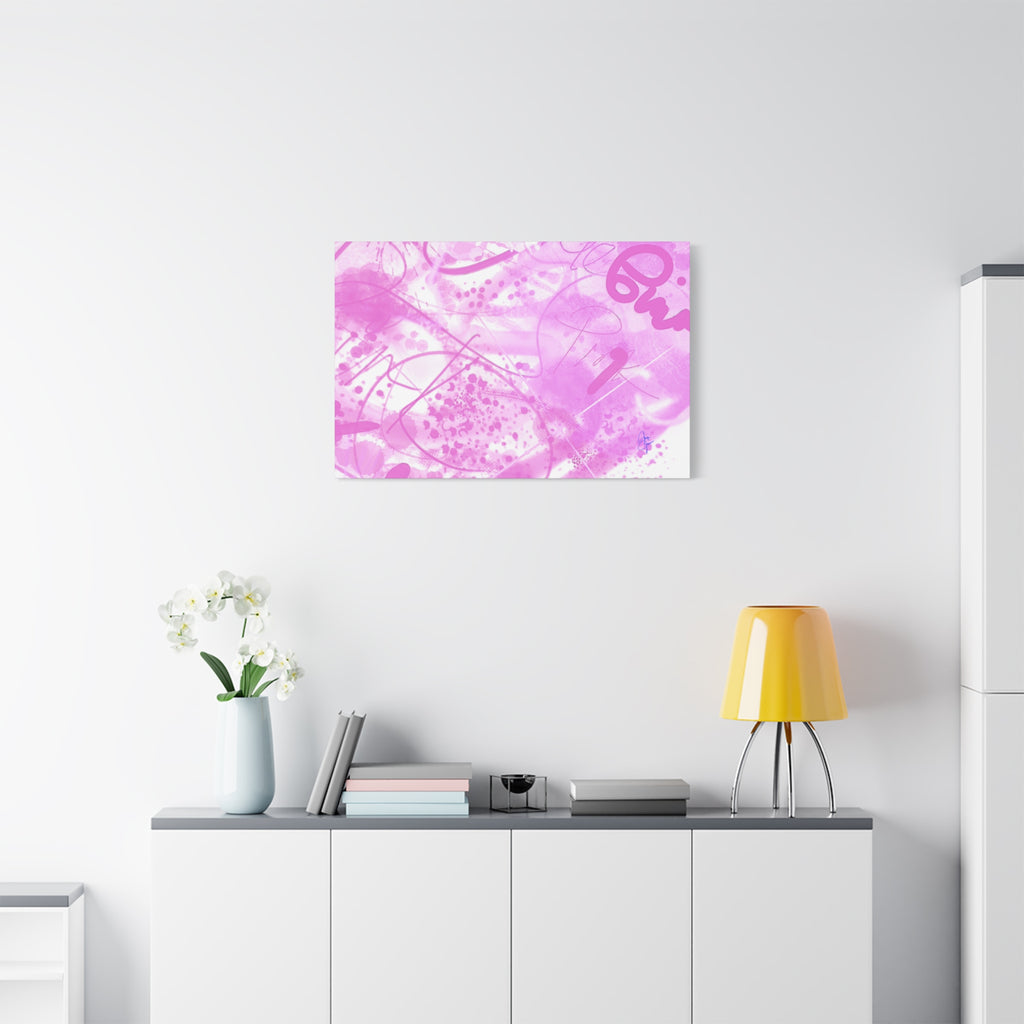 Pink Abstract Graffiti Matte Canvas