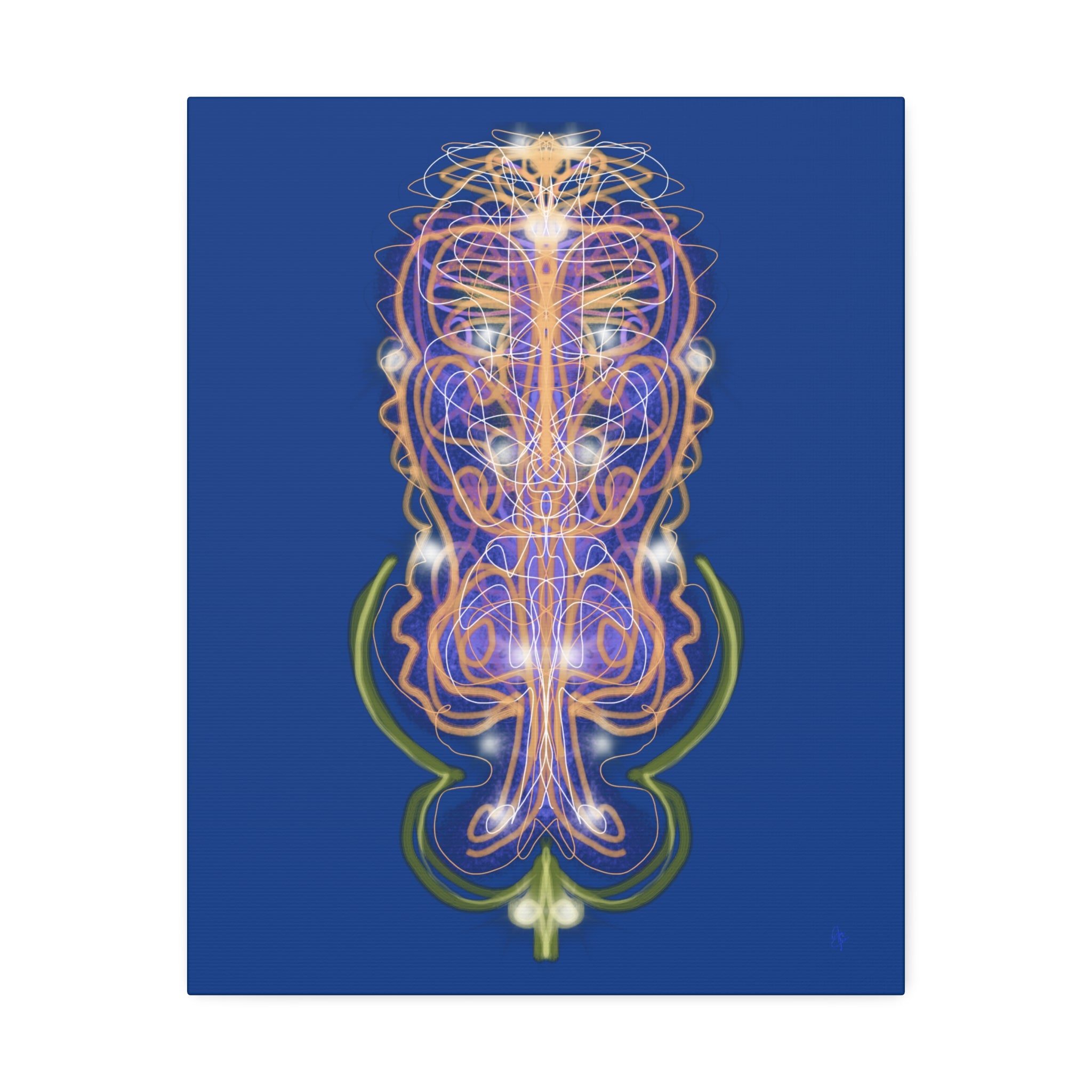 Mystic Symmetry Canvas — Abstract Spiritual Wall Art on Teal