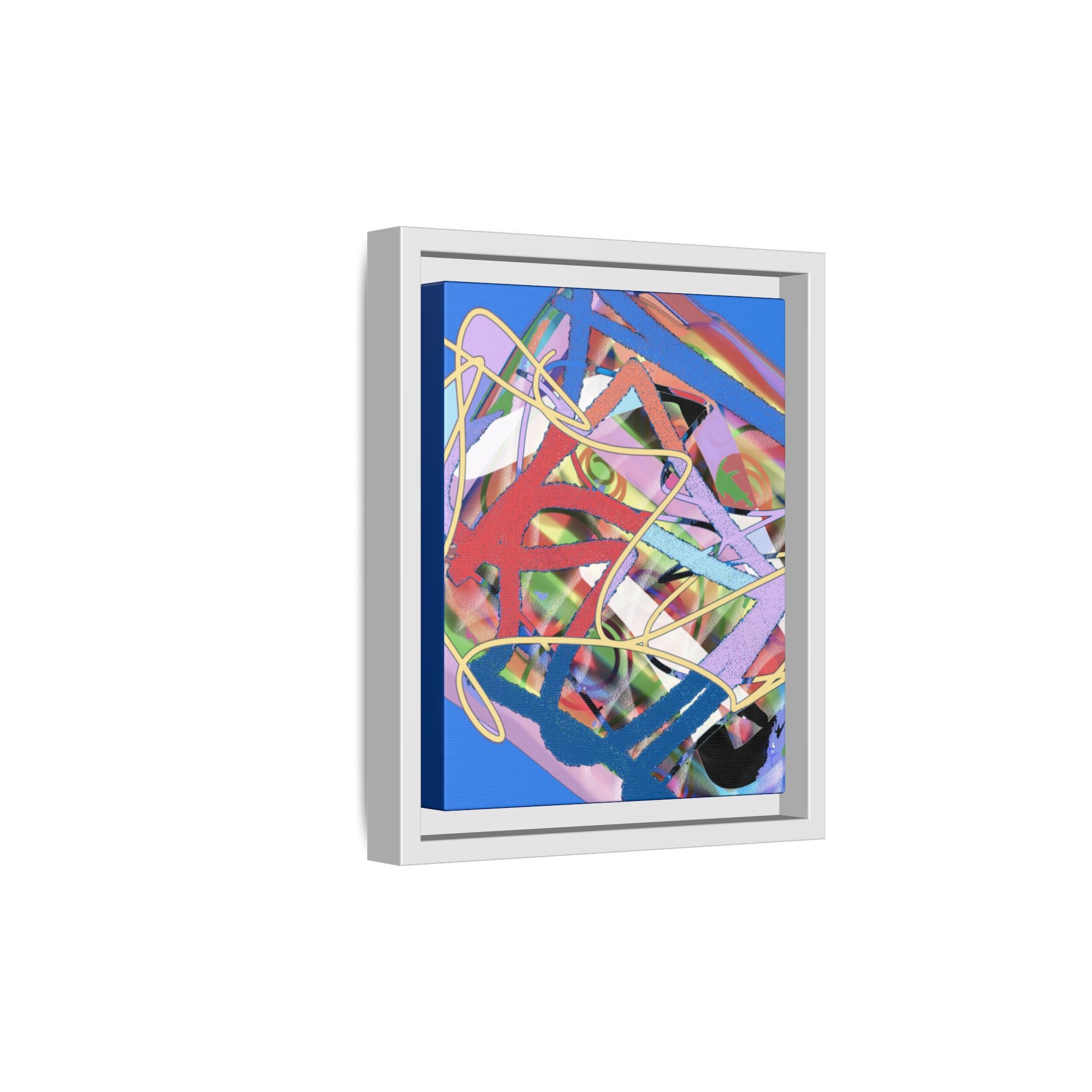 Abstract Multi‑Color Framed Canvas Art – Vibrant Modern Wall Decor