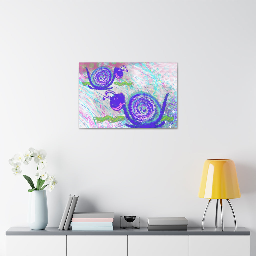 Cute Snail Nursery Wall Art Canvas – Stretched 1.5"