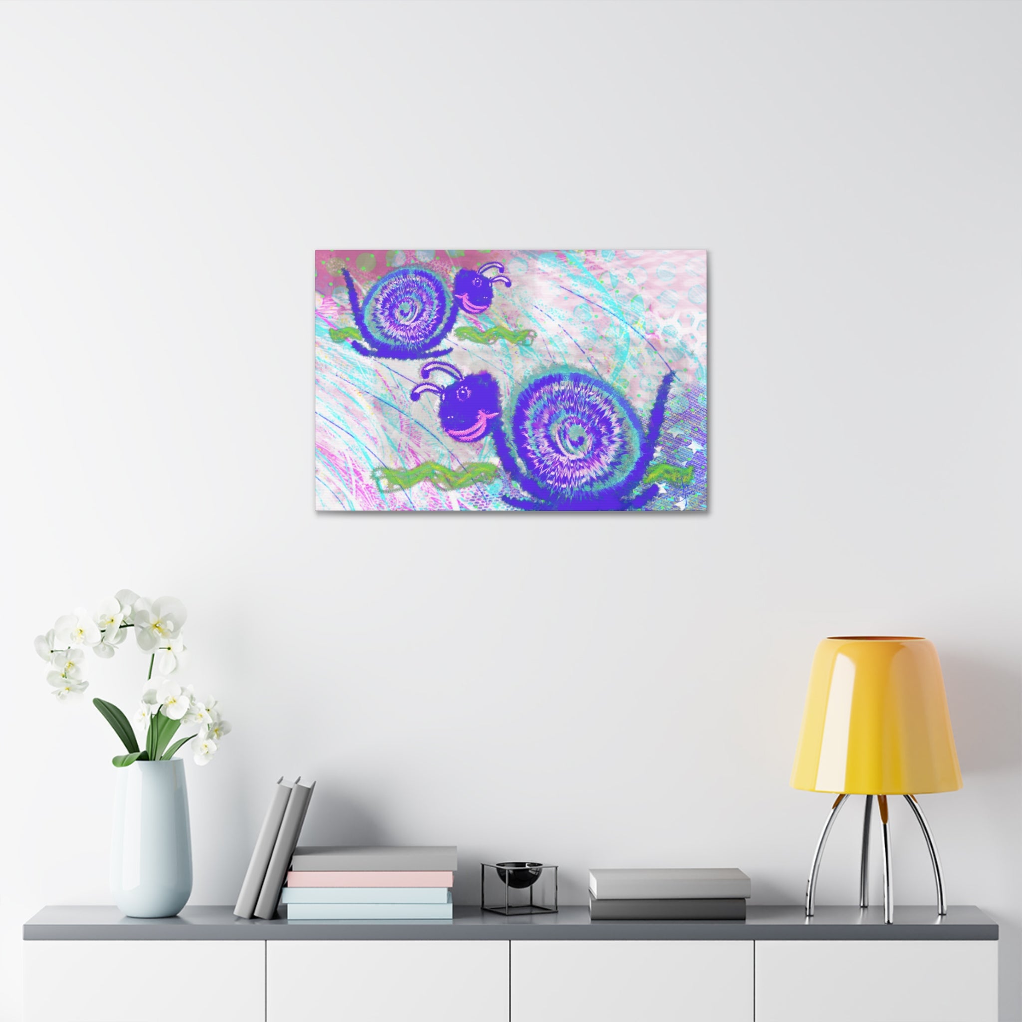 Cute Snail Nursery Wall Art Canvas – Stretched 1.5"