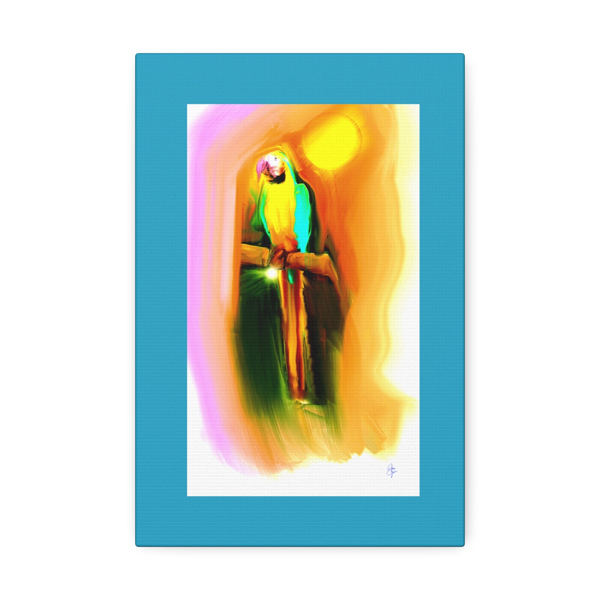 Tropical Parrot Canvas Print — Vibrant Sunlit Bird Wall Art