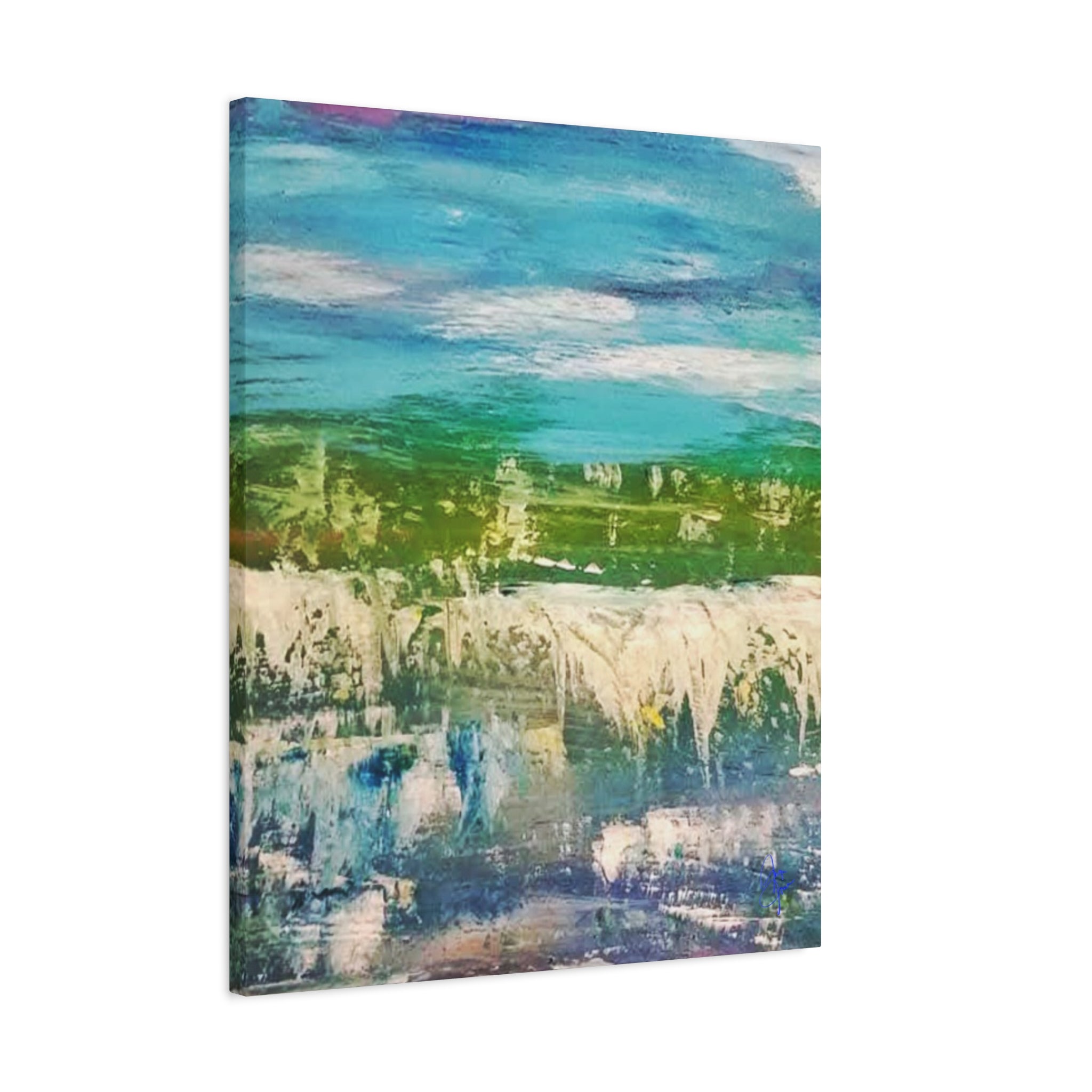 Coastal Abstract Landscape Matte Canvas Print — Stretched 1.25"
