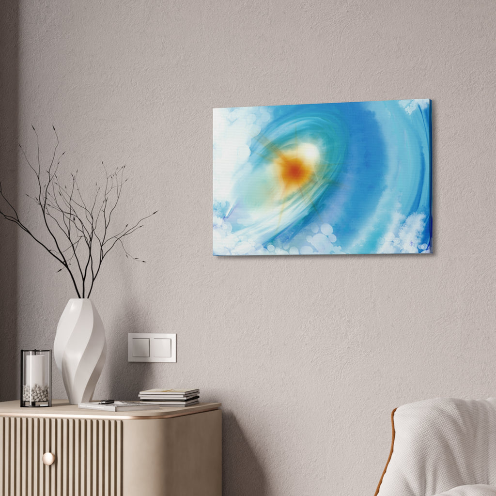 Abstract Ocean Vortex Canvas Print — Blue Swirl Wall Art