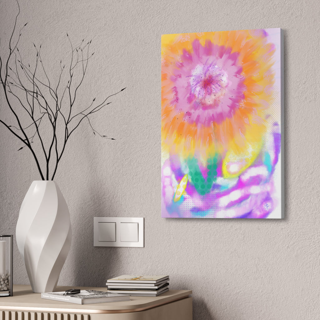 Vibrant Sunburst Floral Canvas