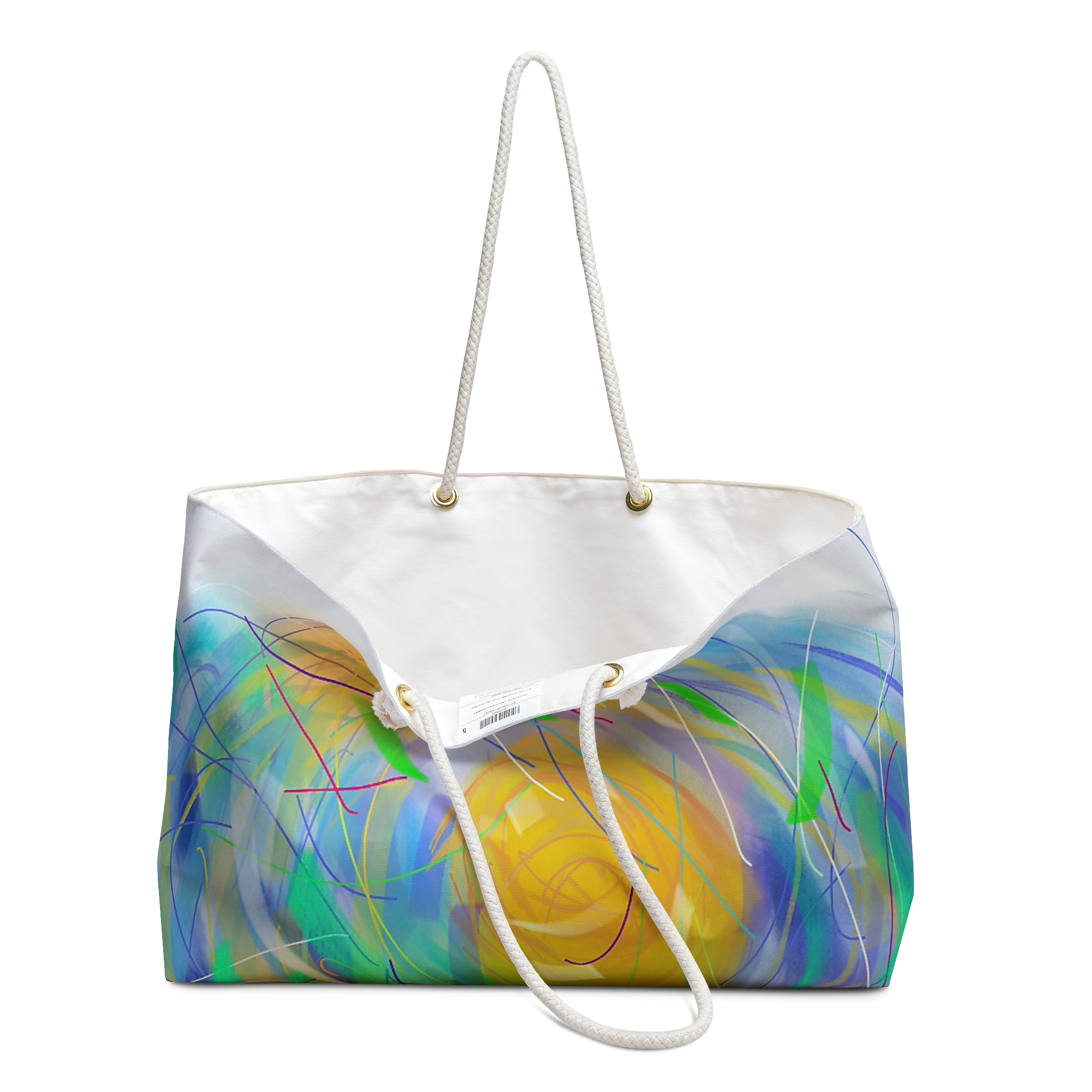 Abstract Sunrise Weekender Bag — Colorful Beach & Travel Tote