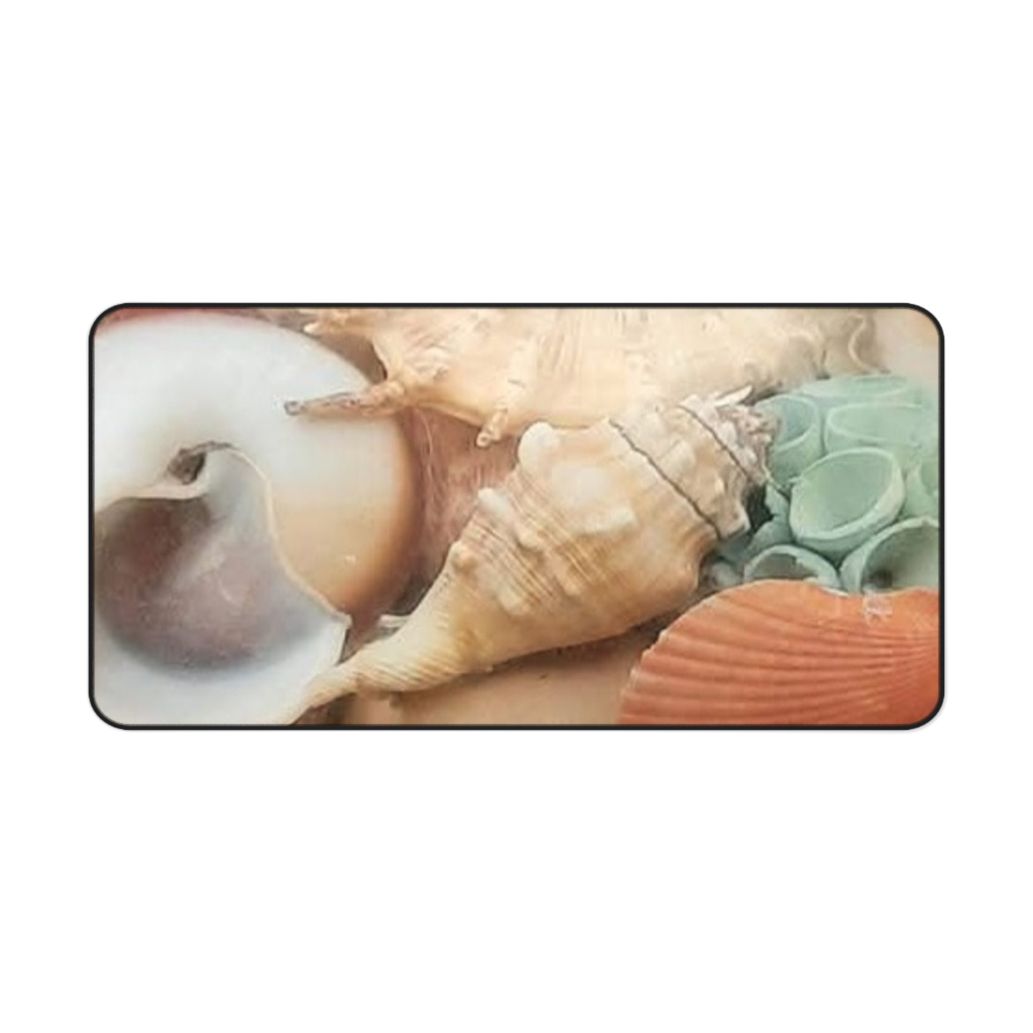 Seashell Beach Desk Mat — Coastal Shells Mouse Pad for Office & Home