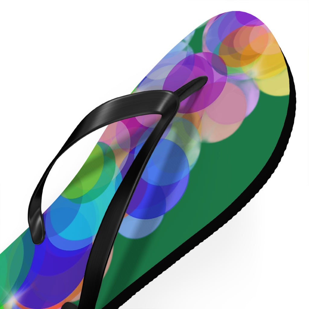 Flip Flops — Colorful Bokeh Circle Pattern Summer Sandals