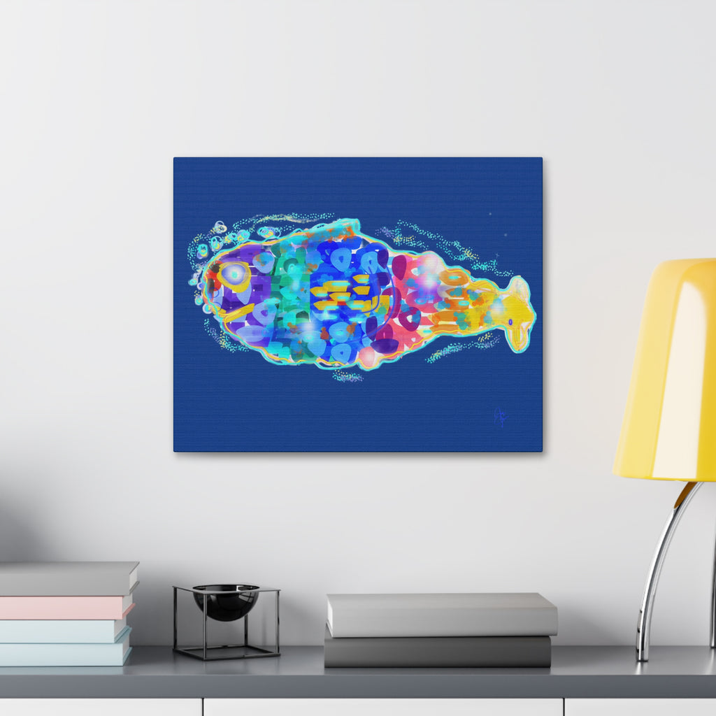 Colorful Abstract Fish Canvas Print — Vibrant Ocean Wall Art