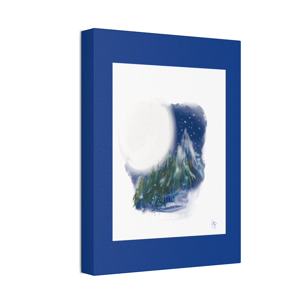 Moonlit Pine Forest Canvas Print — Stretched 1.5"