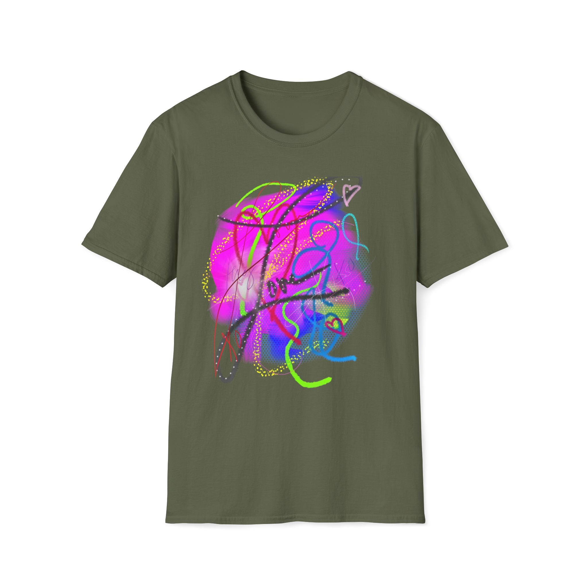 Abstract Neon Love T-Shirt — Colorful Graffiti Art Tee