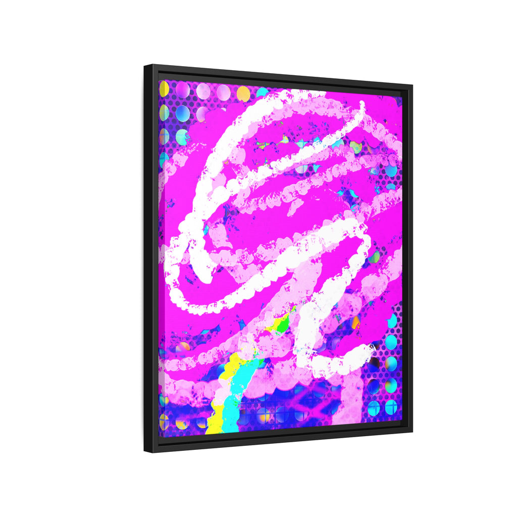 Abstract Neon Pop Art Matte Canvas — Framed Multi‑Color Wall Art