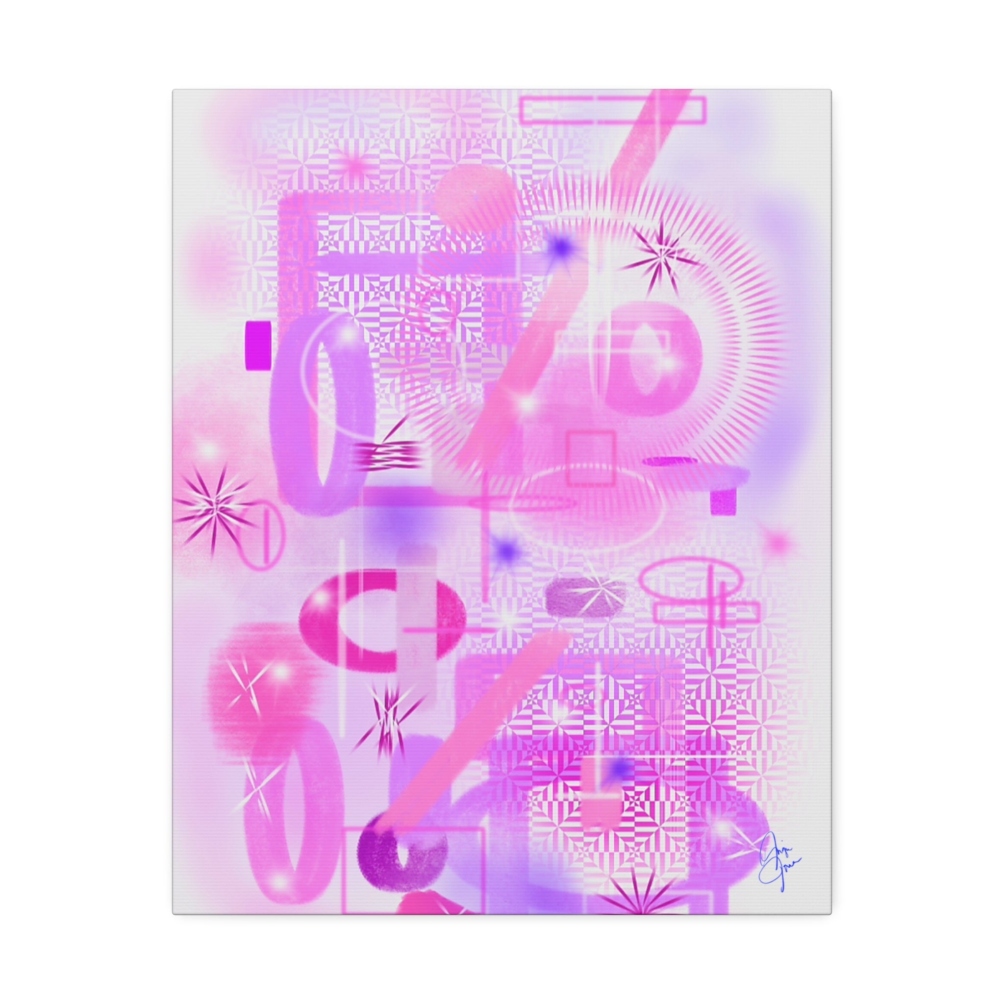 Abstract Pink Dream Canvas Wall Art — Modern Pastel Geometric Print