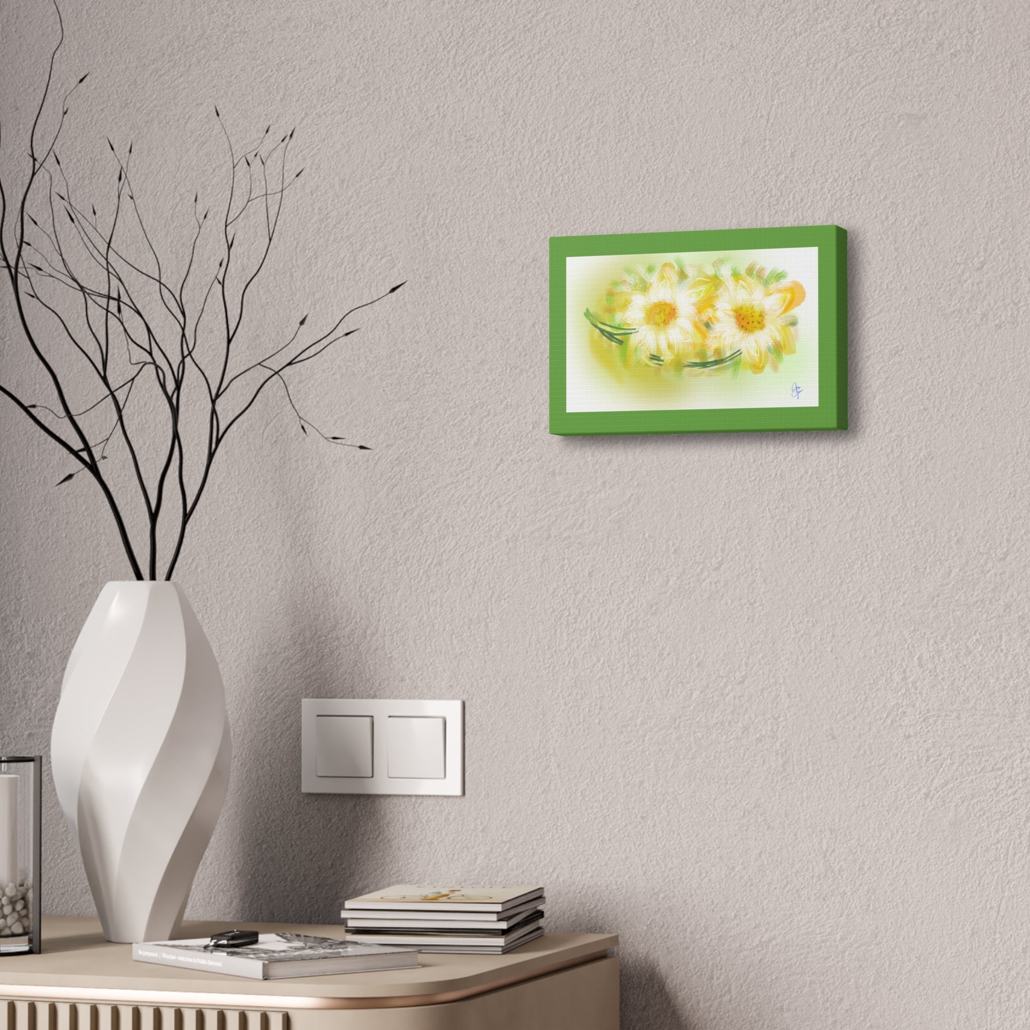 Yellow Daisy Floral Canvas Print – Stretched 1.5" Edge Art