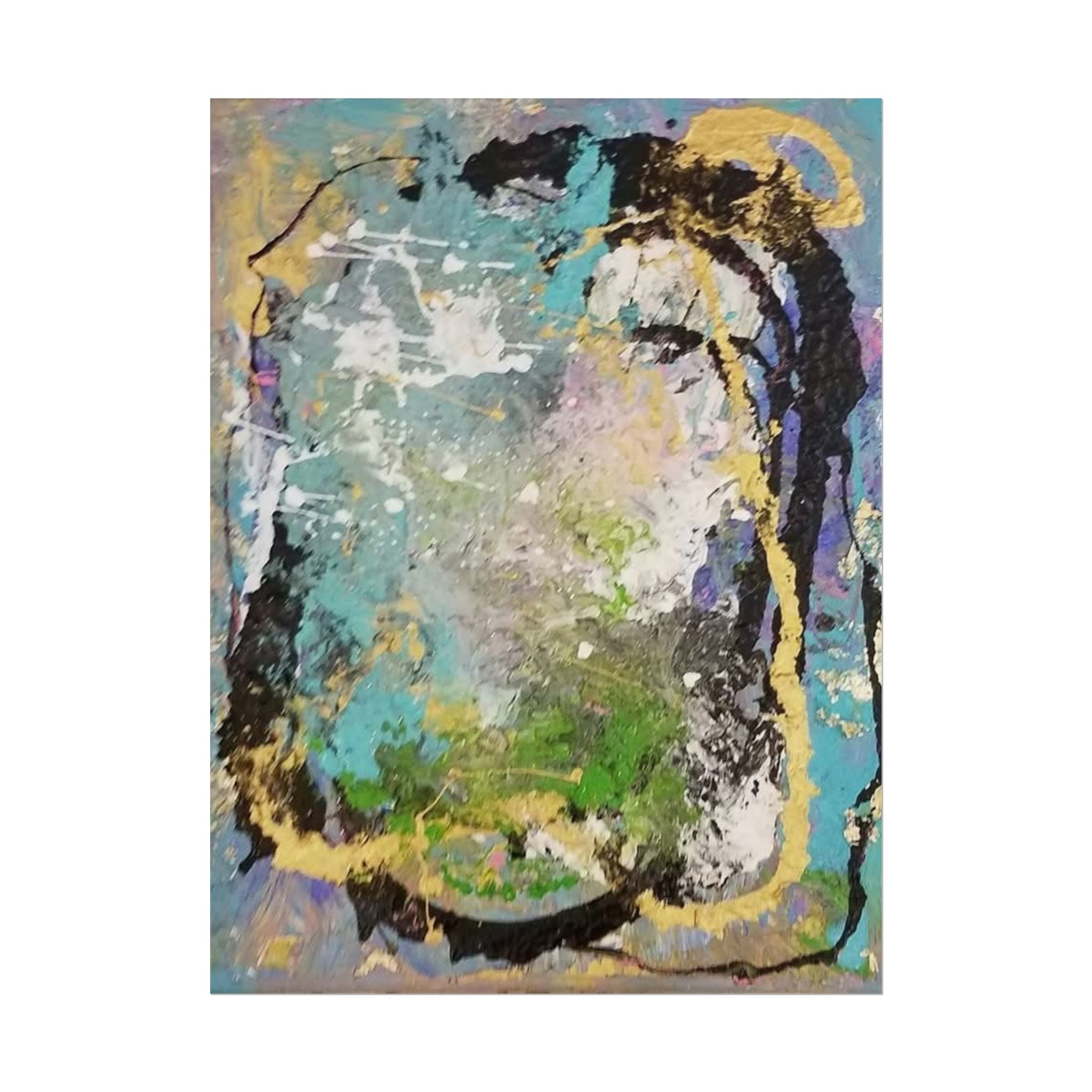 Abstract Color Burst Rolled Poster — "Broken Halo"Contemporary Modern Art Print