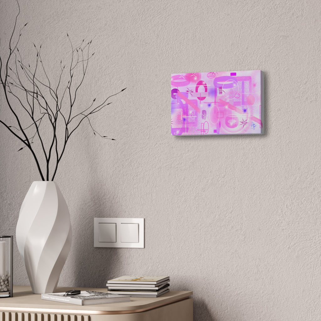 Abstract Pink Dream Canvas Wall Art — Modern Pastel Geometric Print