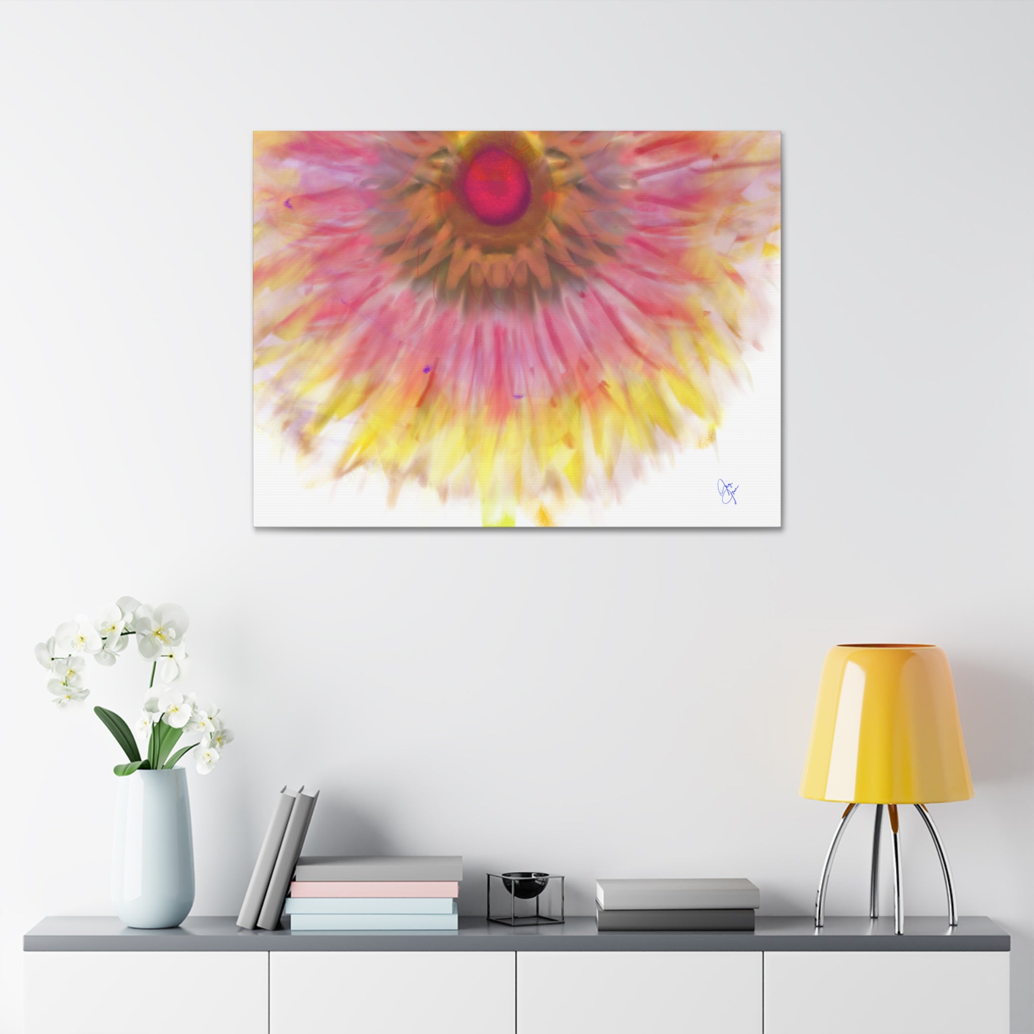 Sunburst Floral Canvas Print – Stretched 1.5'' Wall Art