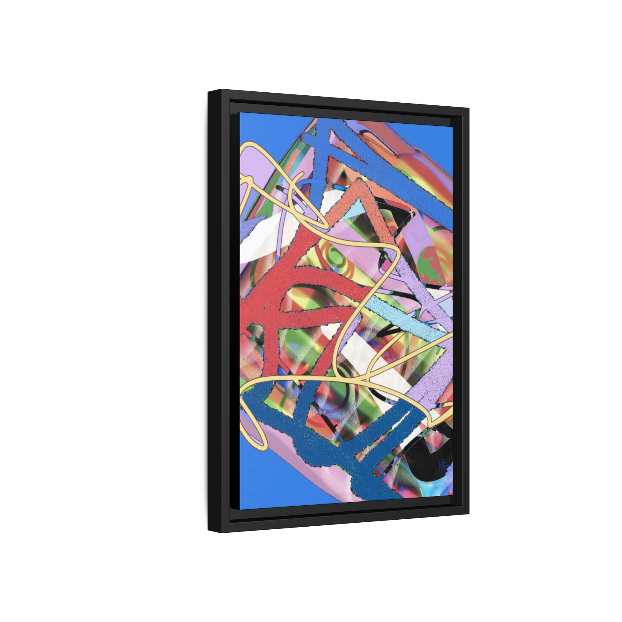 Abstract Multi‑Color Framed Canvas Art – Vibrant Modern Wall Decor