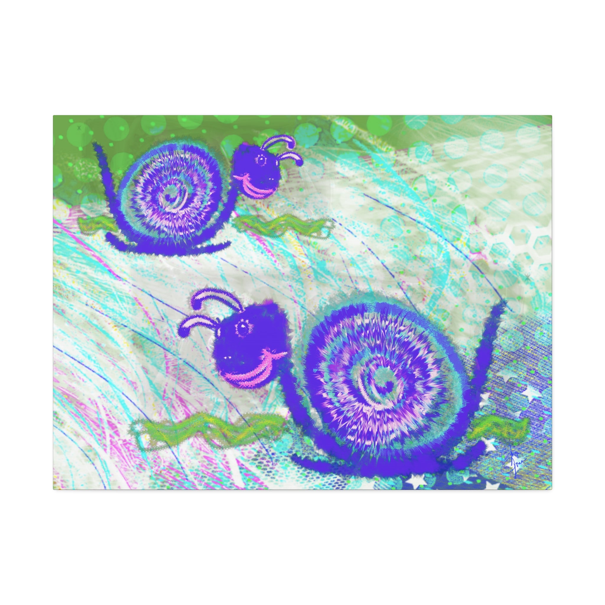 Cute Snail Nursery Wall Art Canvas – Stretched 1.5"