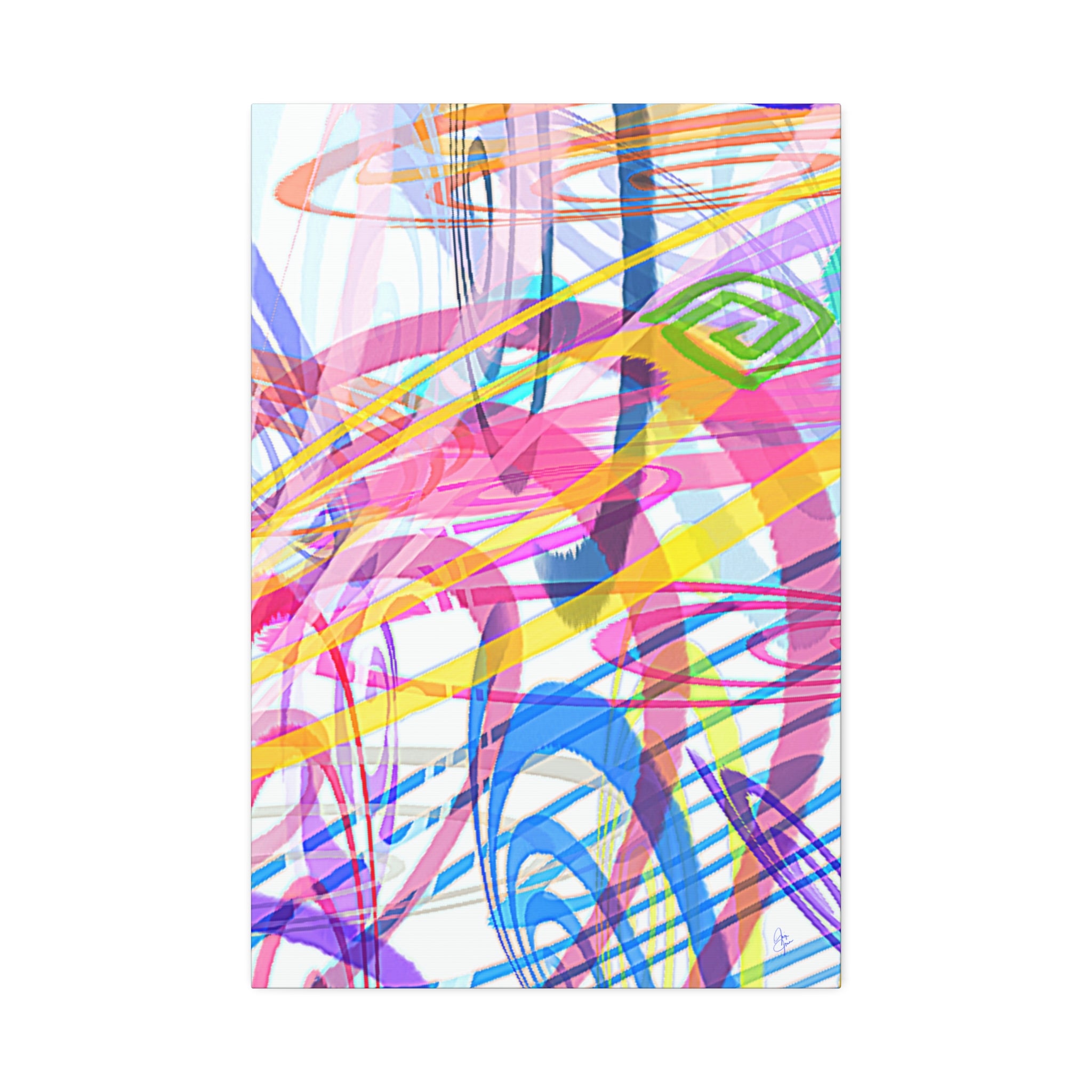 Abstract Rainbow Scribble Canvas – Colorful Modern Wall Art (1.5" Stretched)