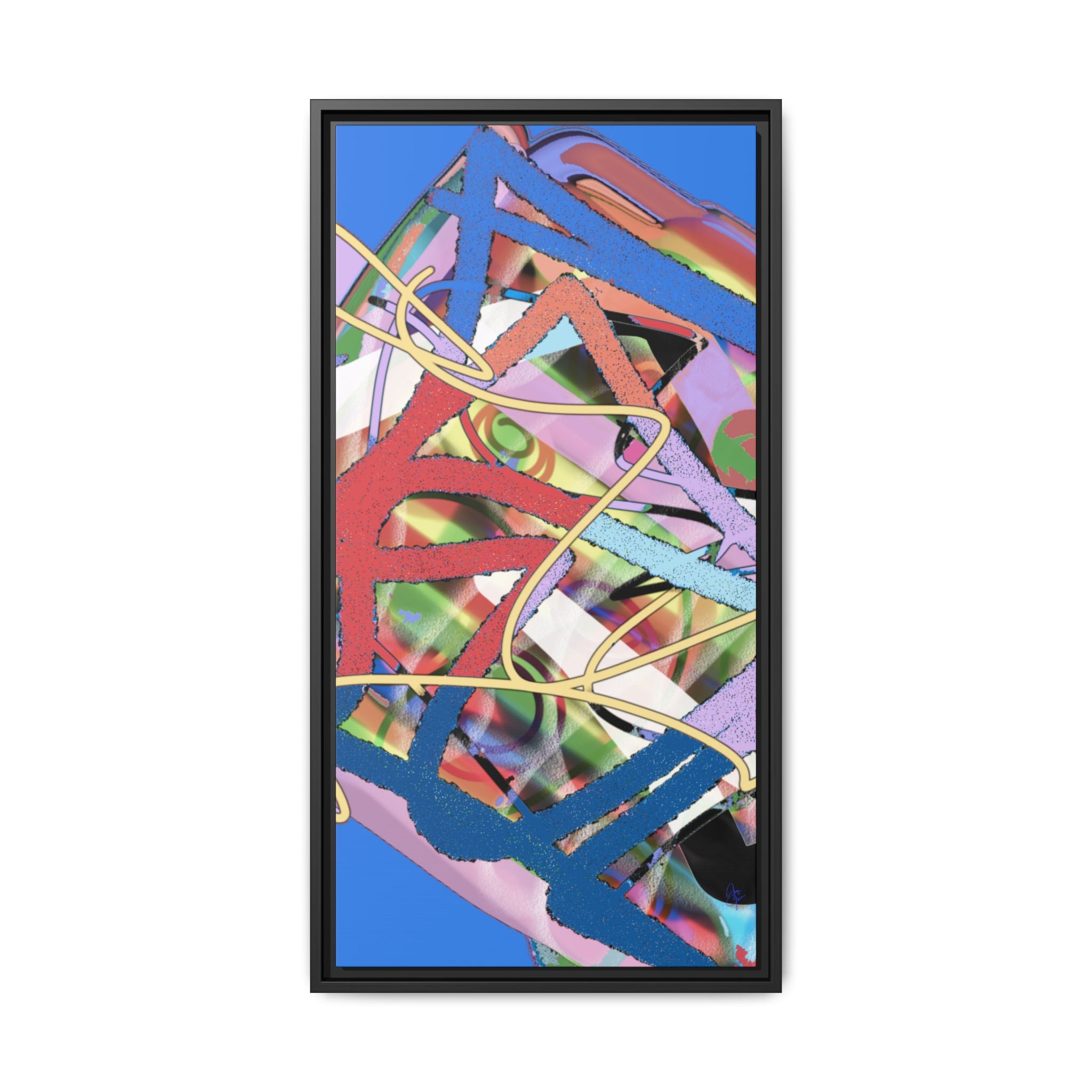 Abstract Multi‑Color Framed Canvas Art – Vibrant Modern Wall Decor