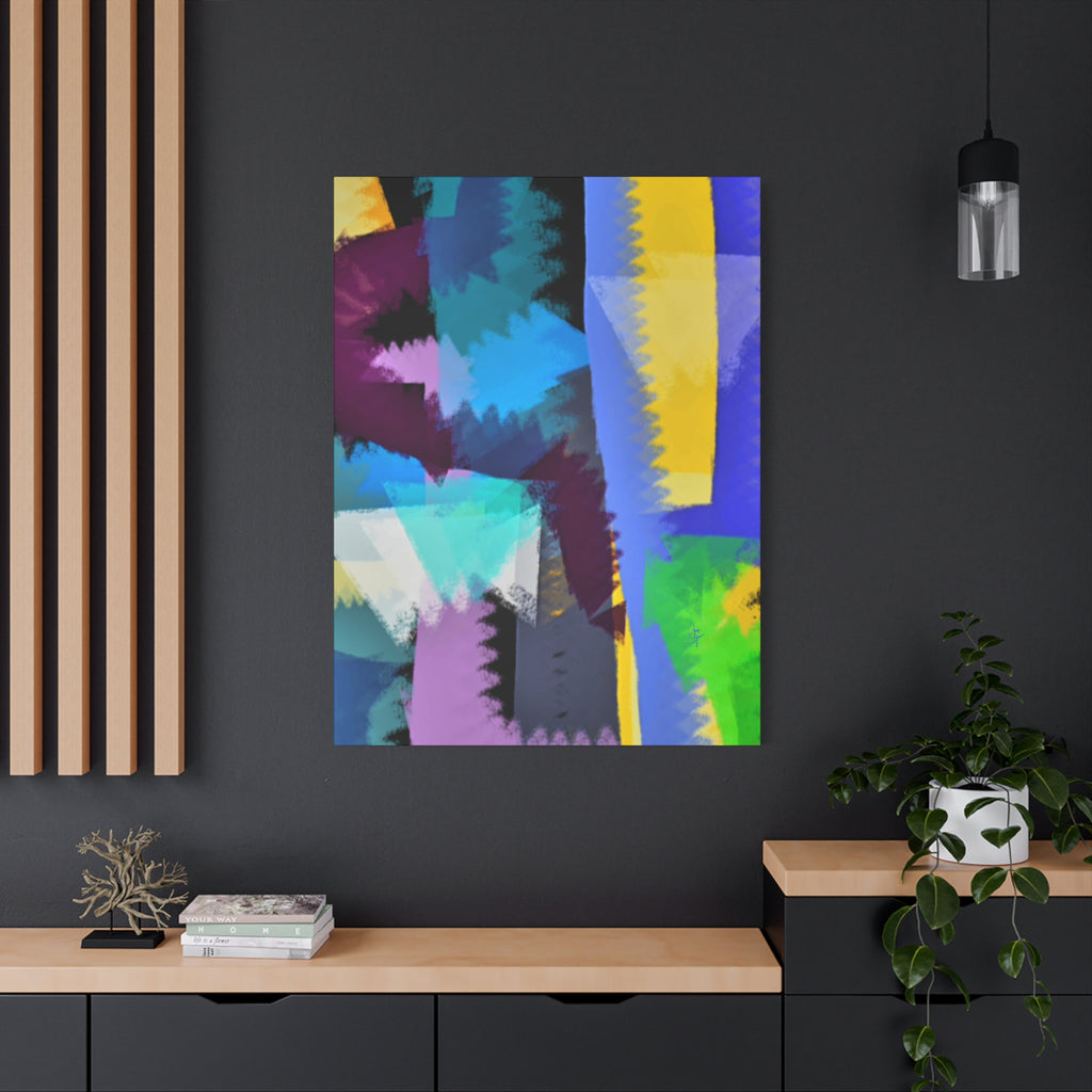 Abstract Color Burst Canvas Print — Vibrant Geometric Wall Art