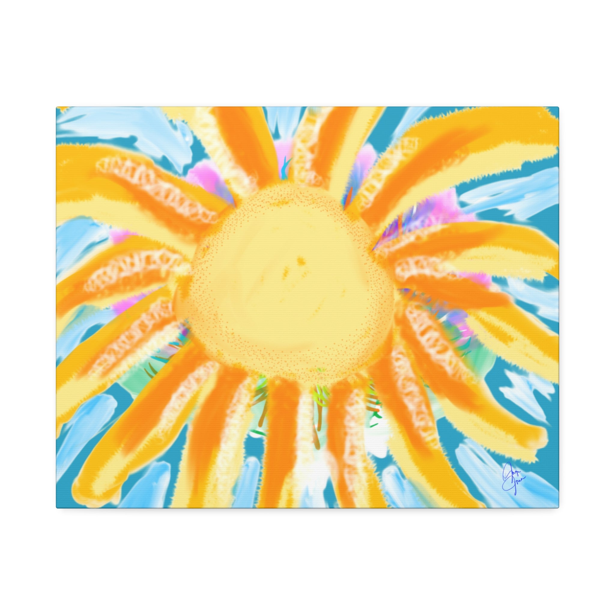 Sunburst Canvas Print — Bright Abstract Sunshine Wall Art (Stretched 1.5")
